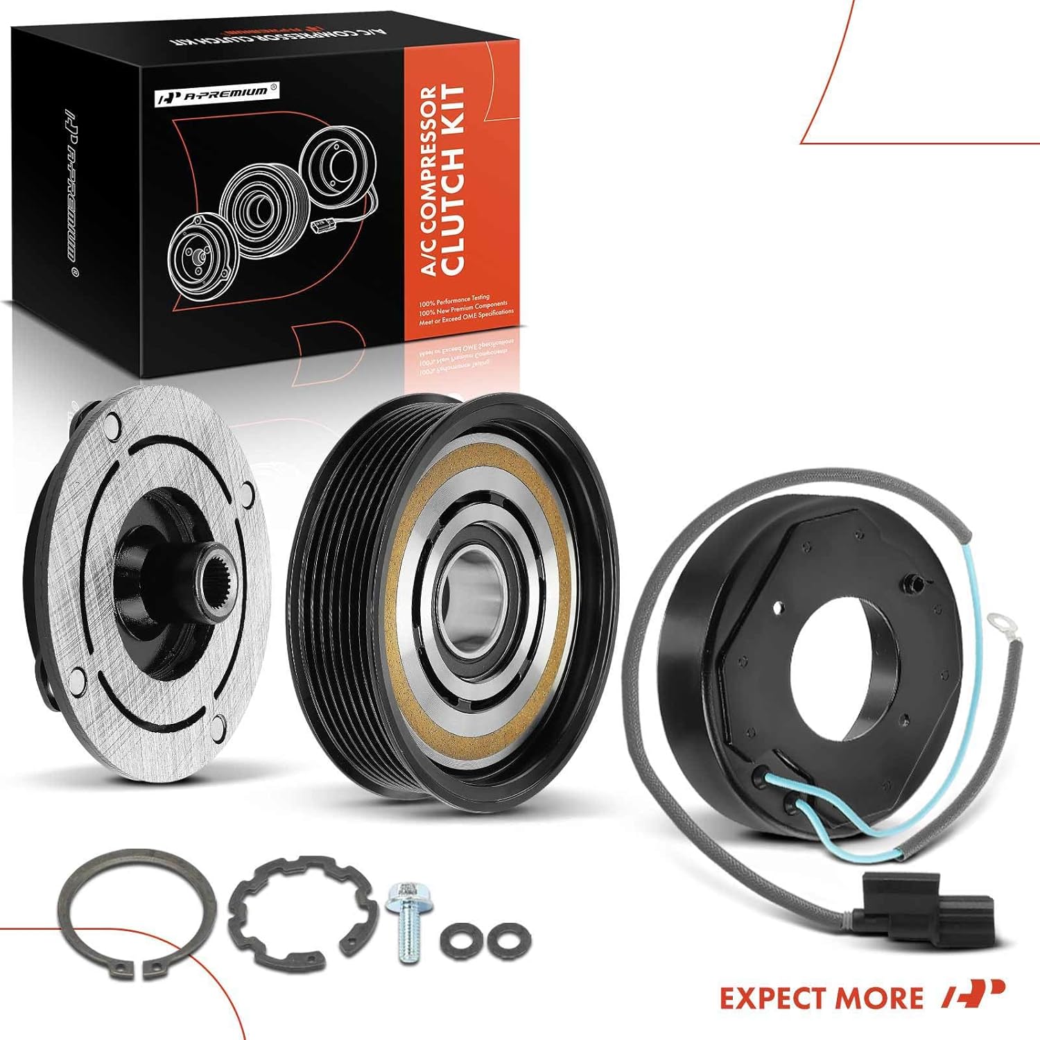 A-Premium Air Conditioner AC Compressor Clutch Kit Compatible with Honda Accord 2013 2014 2015 2016 2017 2.4L