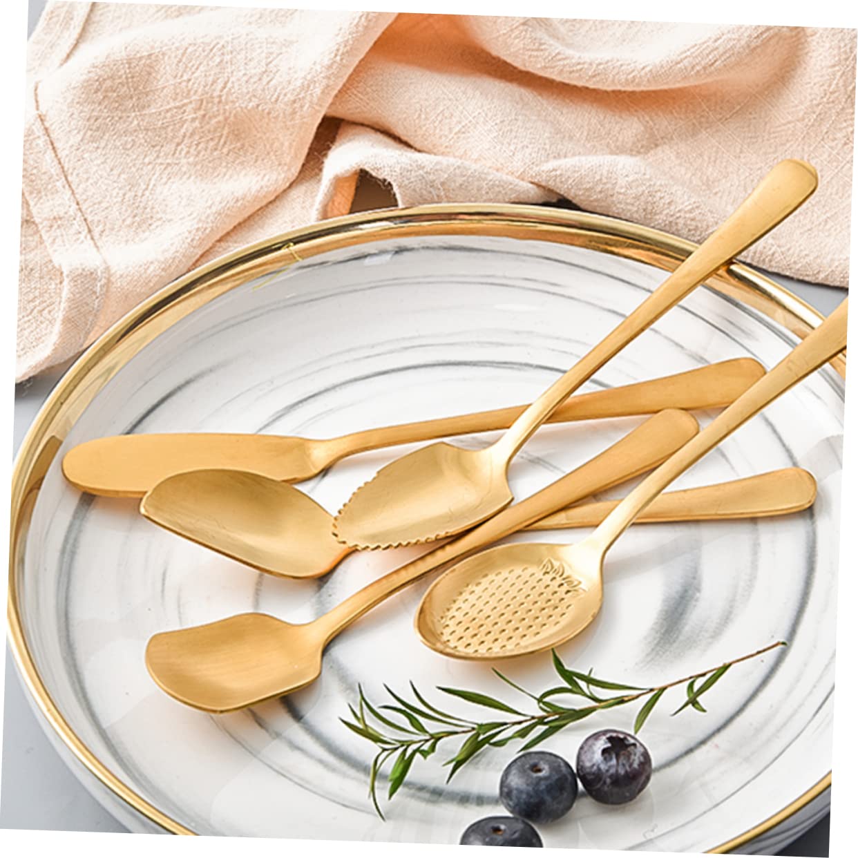 Alipis 18pièces Cuillères à Dessert Acier De Cuillères à Glace Outils De Cuisine Pour Fruits Et Desserts
