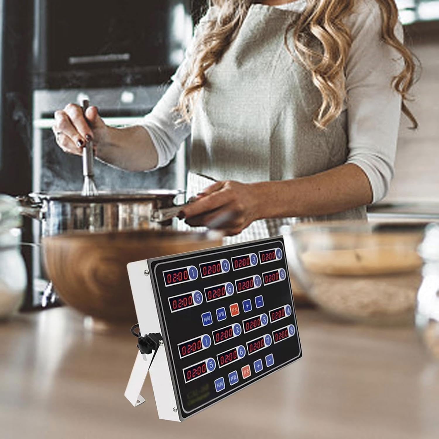 Temporizador de cocina de 16 canales, temporizador de cuenta regresiva de