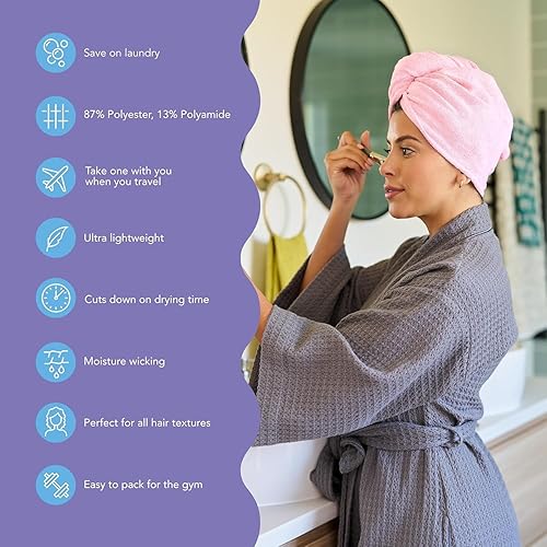 Vista 68 de Turbie Twist - Toalla de microfibra superabsorbente para el pelo (2 unidades)