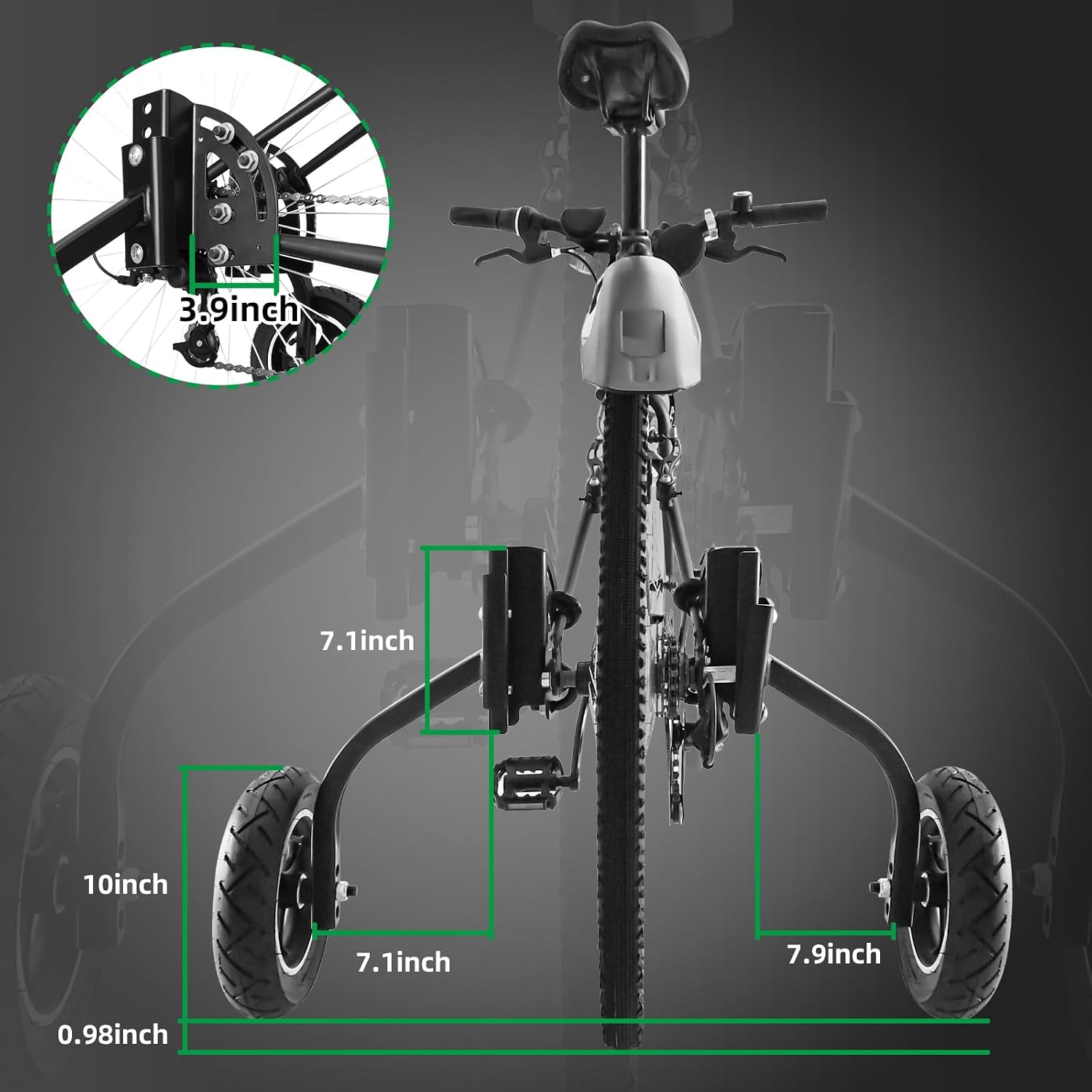 Adult Training Wheels with Stabilizers Kits, Fit 24 Inch to 29 Inch, for Quick-Release, Electric, 700C & Variable Speeds Bikes, Bike Stabilizer Support 220lbs
