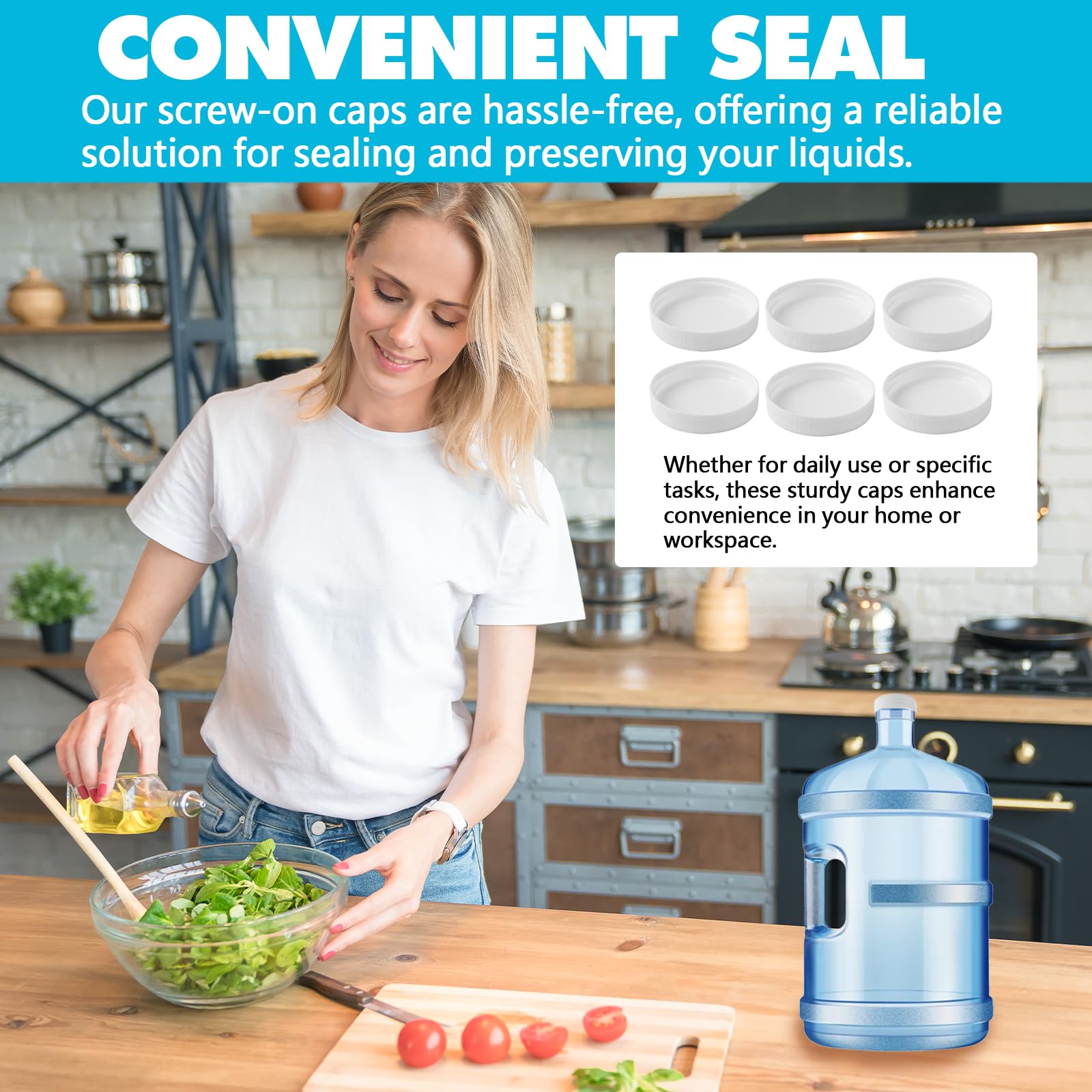 Calvana Water Jug Caps - 3 & 5 Gallon Lids -7