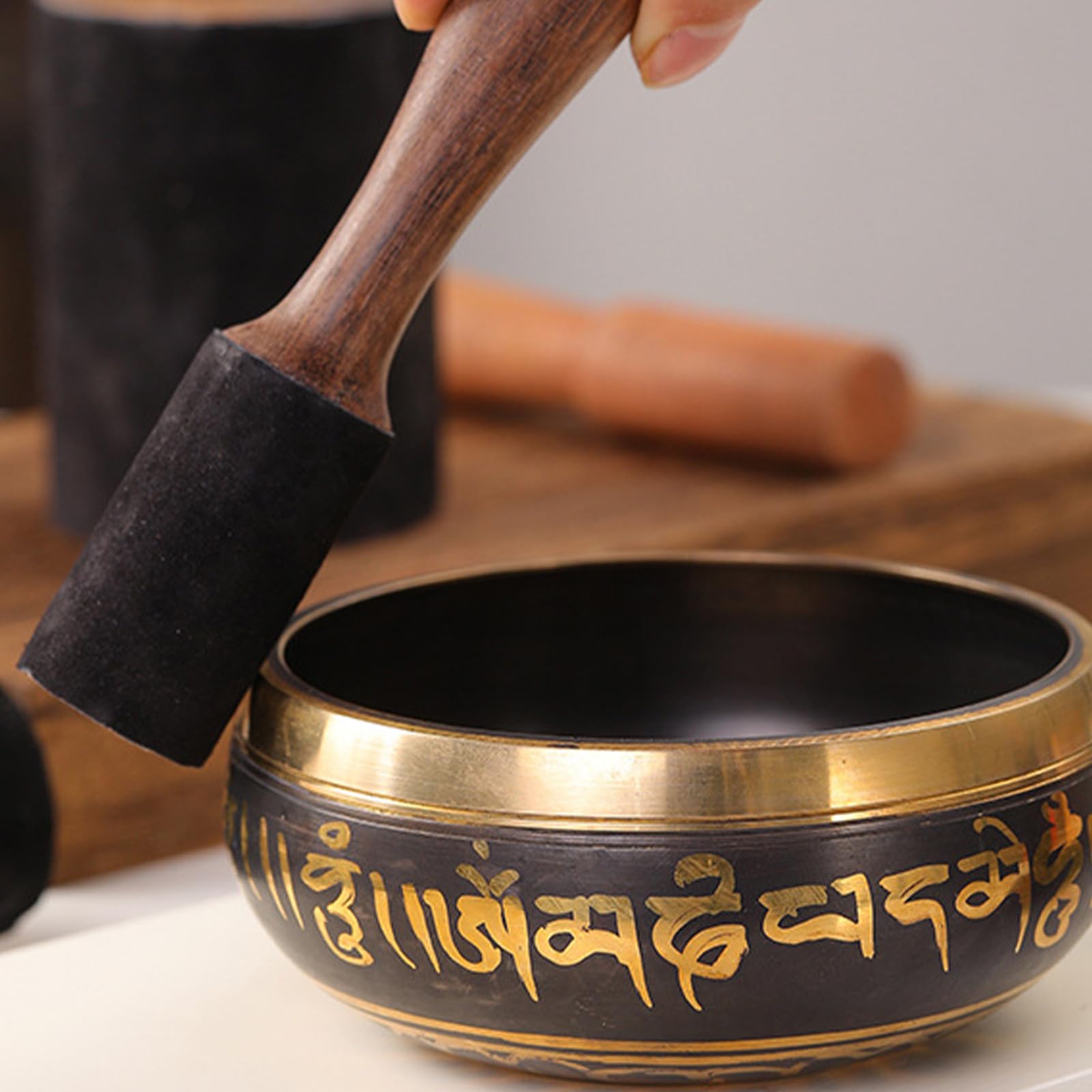 Wooden Singing Bowl Mallet - Singing Bowl Striker for Meditation Prayer, Yoga, Wood color - Image 3