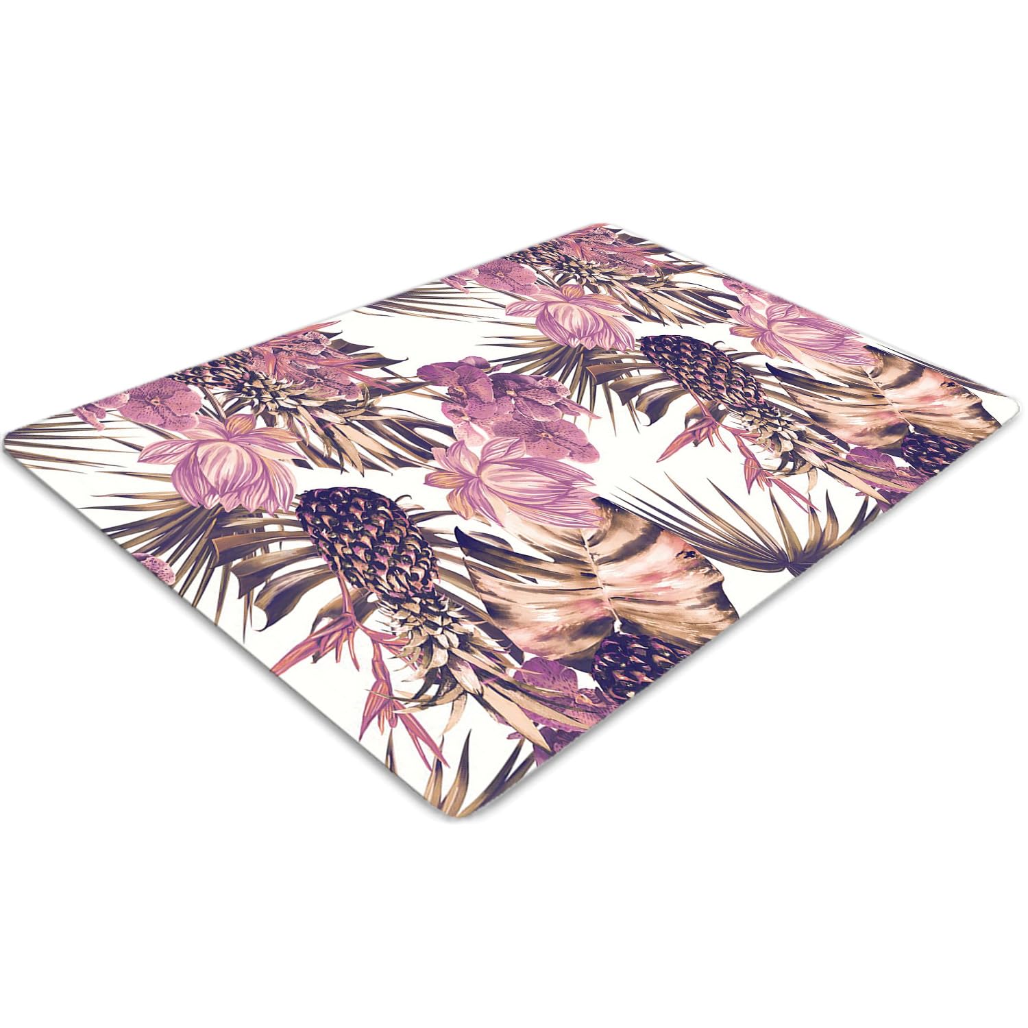 Tapis de chaise anti-rayure et protecteur de sol imperméable motif ananas