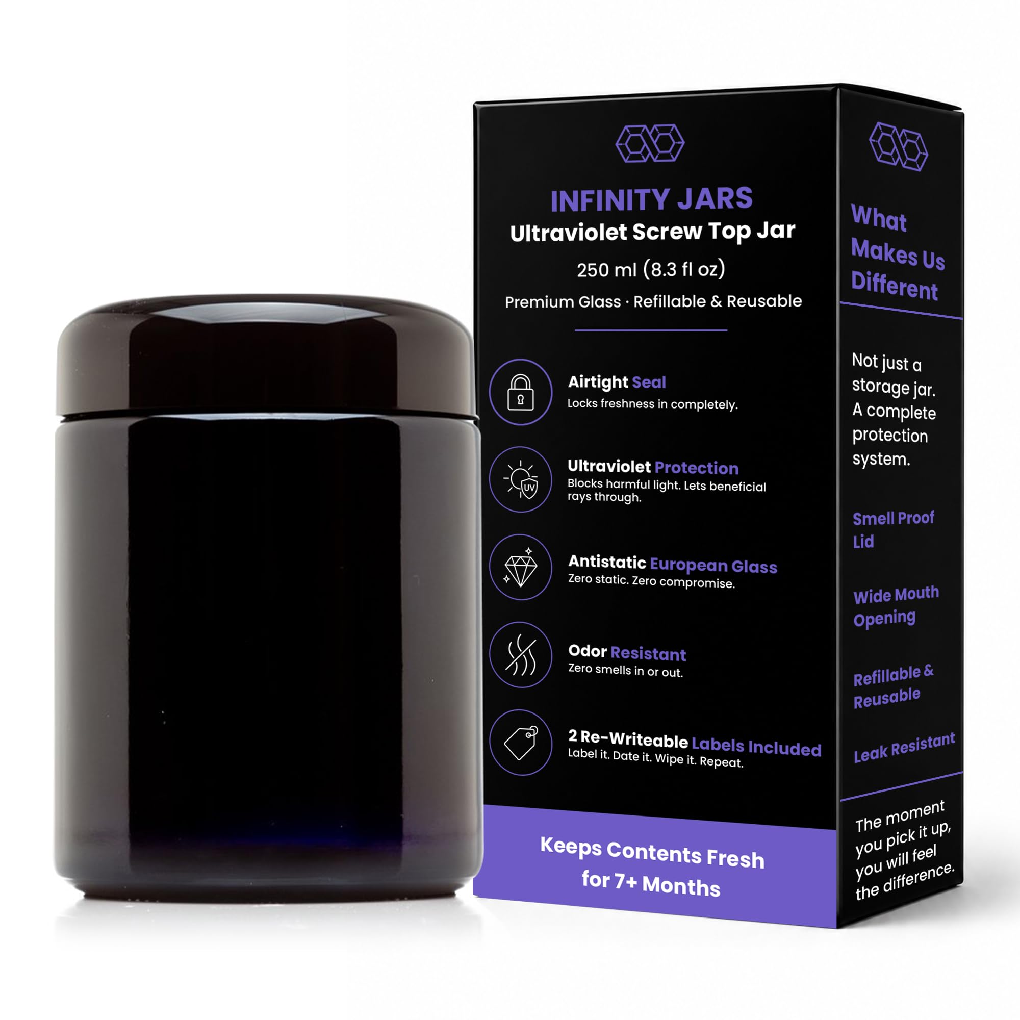 Amazon.com: Infinity Jars 250 ml (8.3 fl oz) Tall Black