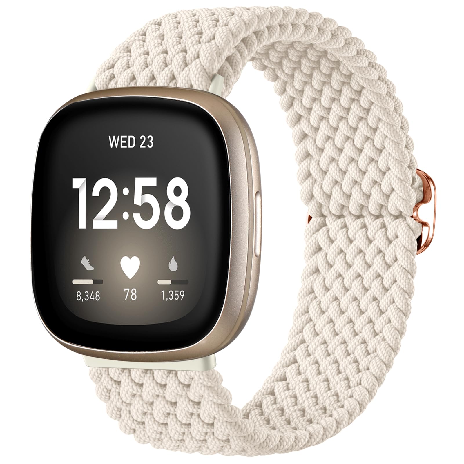KASESSS 4 Pezzi Cinturino Elasticizzato Compatibile con Fitbit Versa 4/Versa 3/Fitbit Sense/Sense 2, Regolabile Nylon Cinturino per Fitbit Versa 4, Multicolore Intrecciato Cinturino per Uomini e Donne