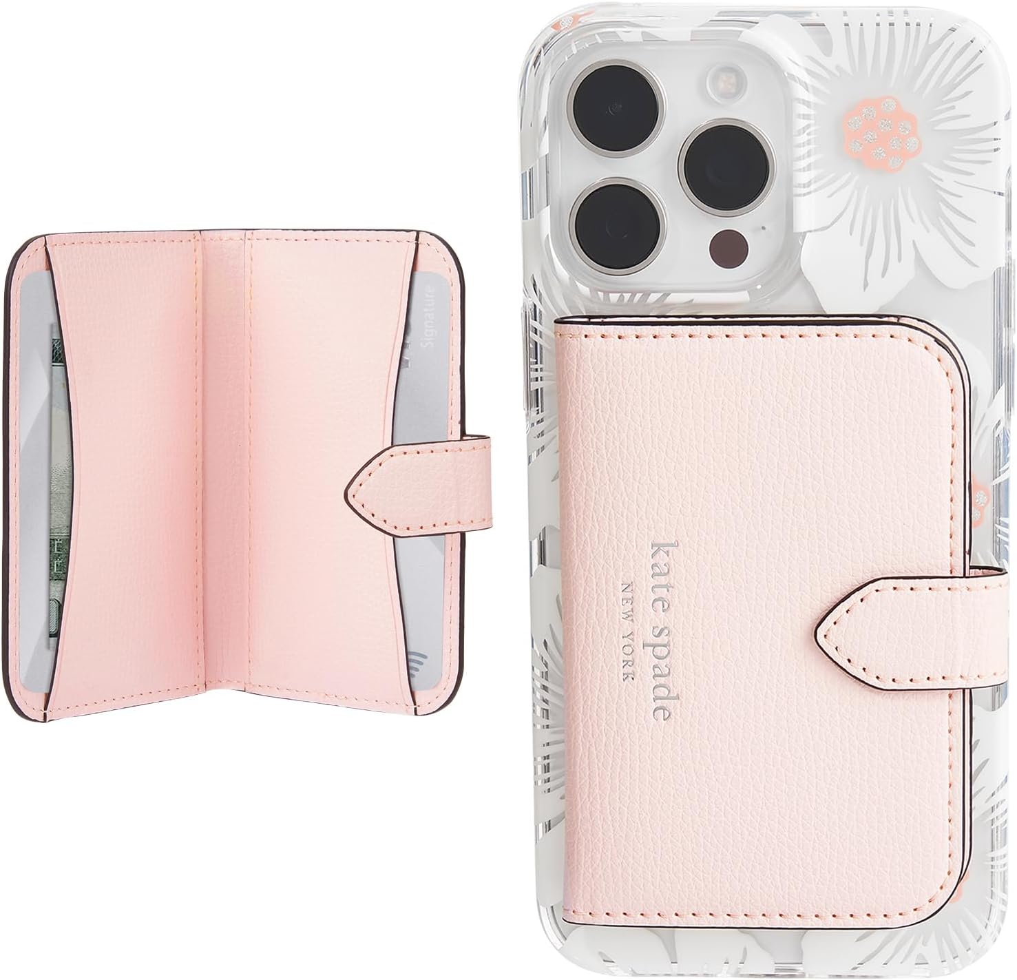 Morgan Magnetic Phone Wallet/Card Holder - Compatible with MagSafe Phones and Cases - Chalk Pink