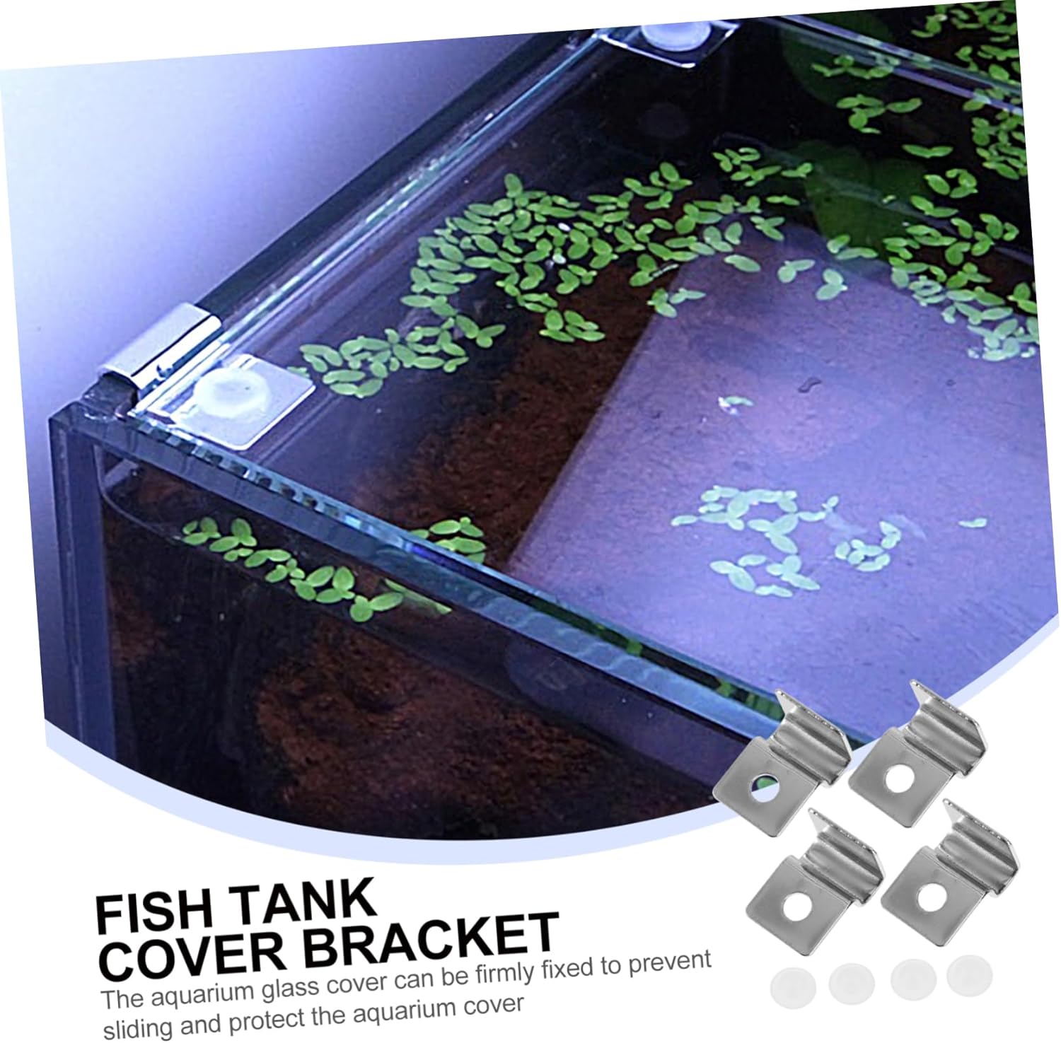 Ipetboom 12pcs Fish Tank Support Brackets Glass Cover Clips for Aquariums Prevents Fish from Jumping Fits Glass Lids for Various Tank Types
