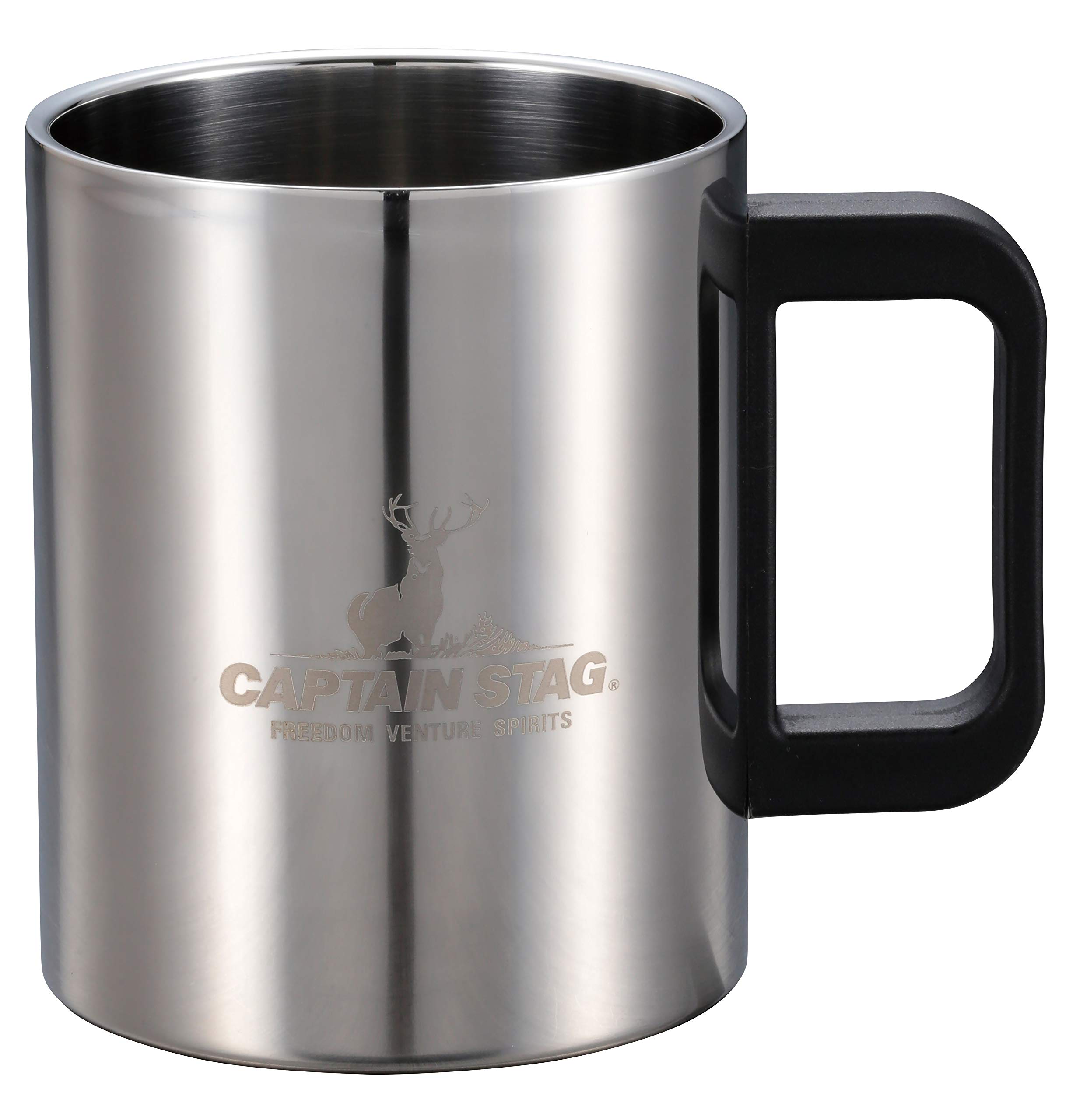 Captain Stag UH-2010 Outdoor Cup, Mug, Tumbler, 16.5 fl oz (470 ml), Double Stainless Steel, Hollow Double Layer, Stainless Steel, New Murray : Home & Kitchen