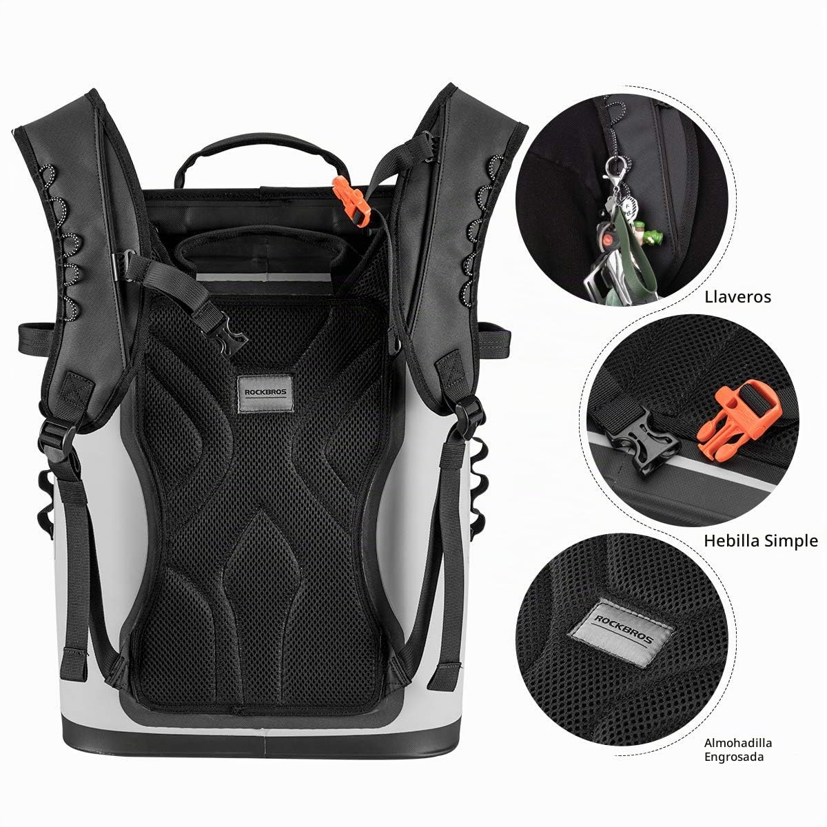ROCKBROS Bolsa Nevera 20/22L Enfriamiento 48H Portátil Impermeable Flexible para Camping Picnic Playa Barbacoa Pescar Viaje en Coche Gris/Verde