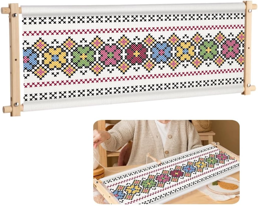 Needlepoint Scroll Frame, Quilting Hoop Stand, Sewing Wooden Tool, 12 X 32.8 In, Embroidery Scroll Wood Frame For Cross Stitch, Stitching Needlepoint Holder