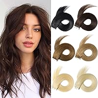 Vista 1 de Yamel Extensiones de cabello humano con cinta, extensiones de cabello negro natural de 10 pulgadas, 20