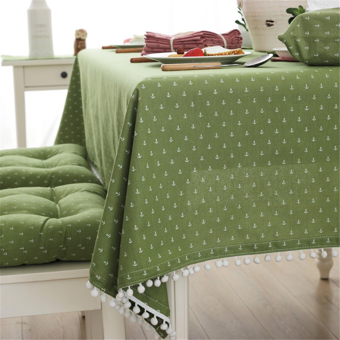 Modern simple cotton anchor pattern tablecloth party dining room wedding tablecloths rectangular