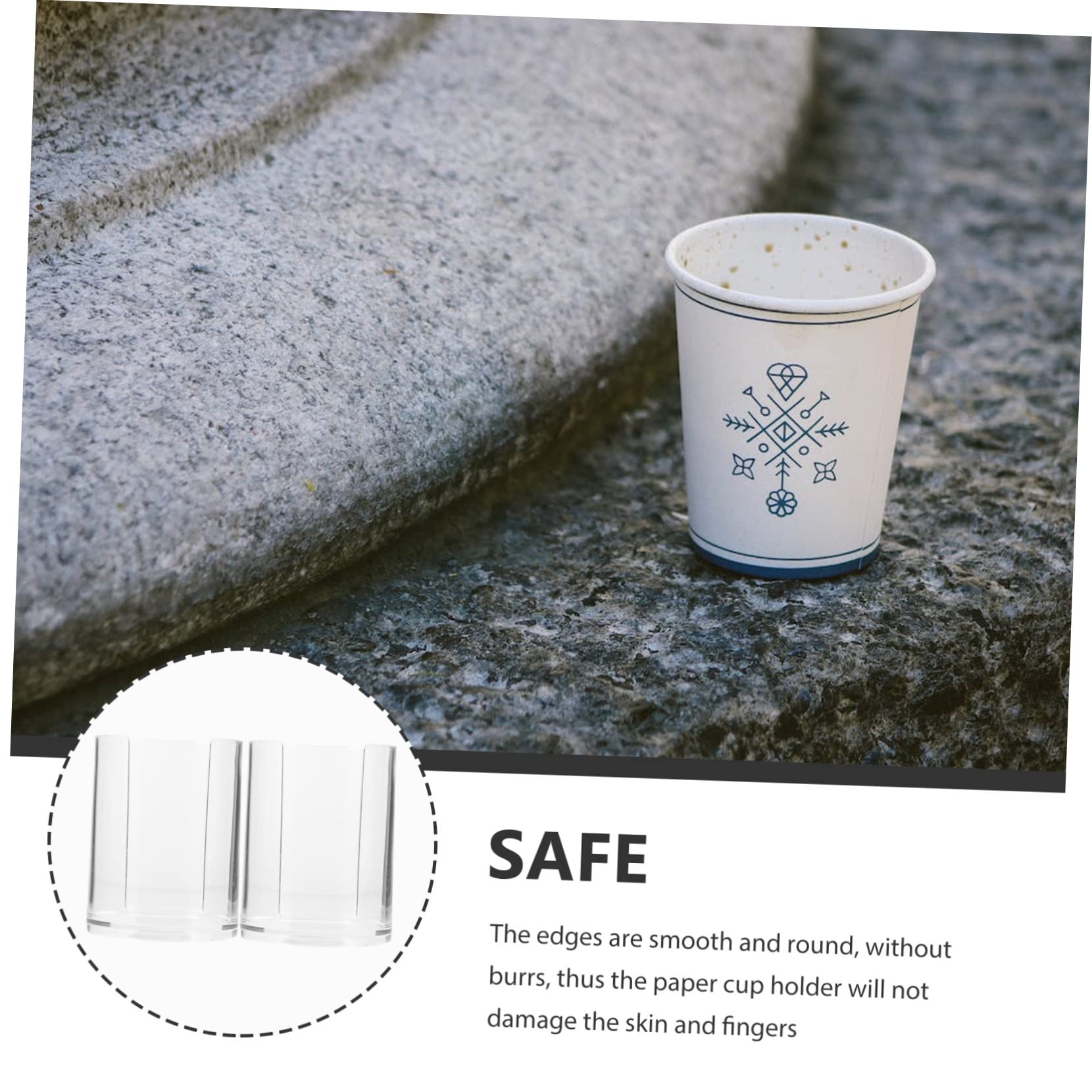 BRIGHTFUFU 2pcs Acrylic Cup Holder Rack Disposable Paper Cup Dispenser Organizer Sturdy Elegant Design for Outdoor BBQ Picnic and Home Use Easy to Clean and Maintain