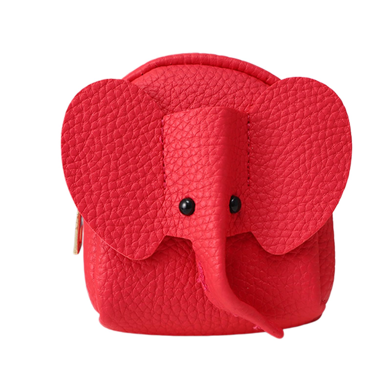 Mekalero PU Elephant Storage Bag Change Purse Miniature Zipper Wallet for Pocket Handbag School or Daily Use Pocket Pouch