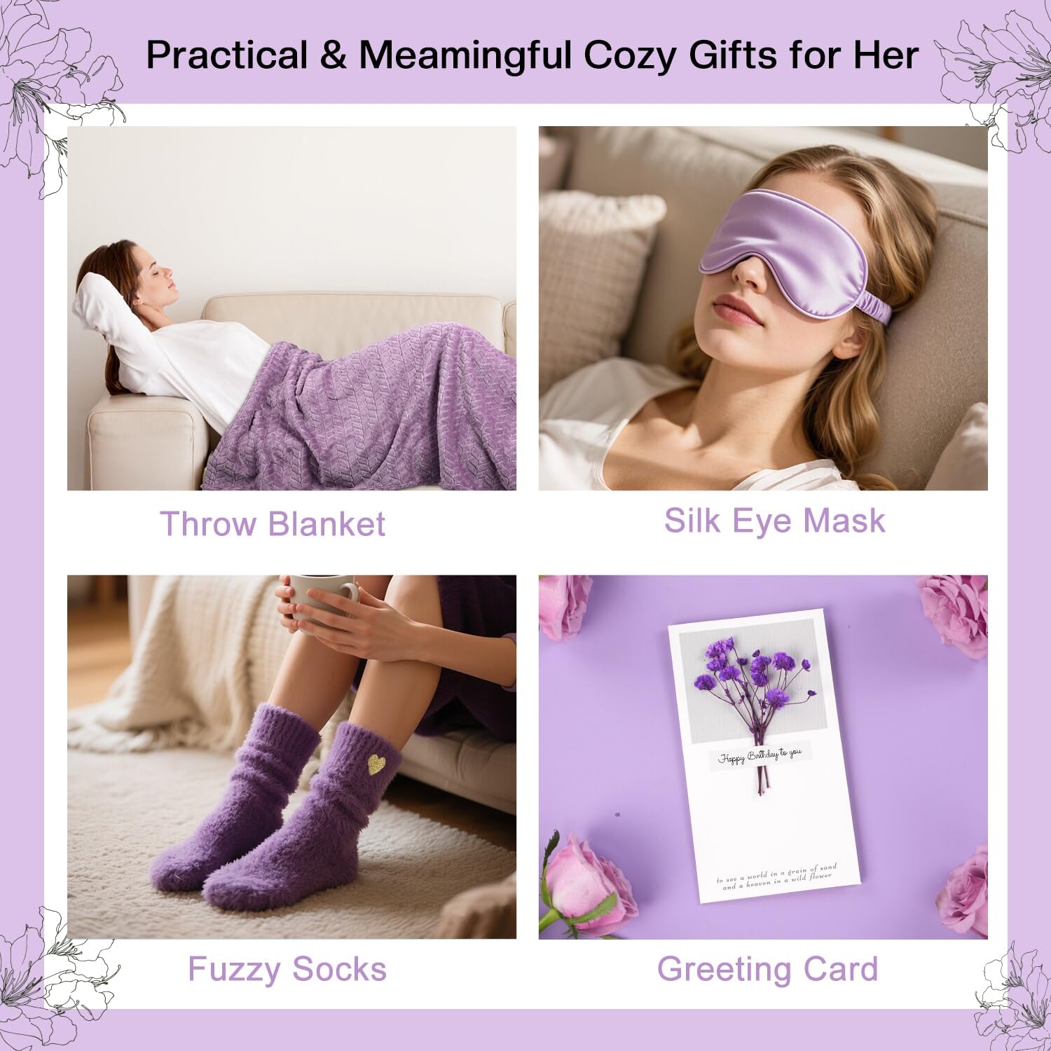 Birthday Gifts for Women Friendship Unique, Happy Birthday Gifts Basket for Women Mom Sister Best Friend Her Wife Girlfriend Daughter Aunt Coworker Boss, Bath Sets Spa Gift Baskets - Image 4