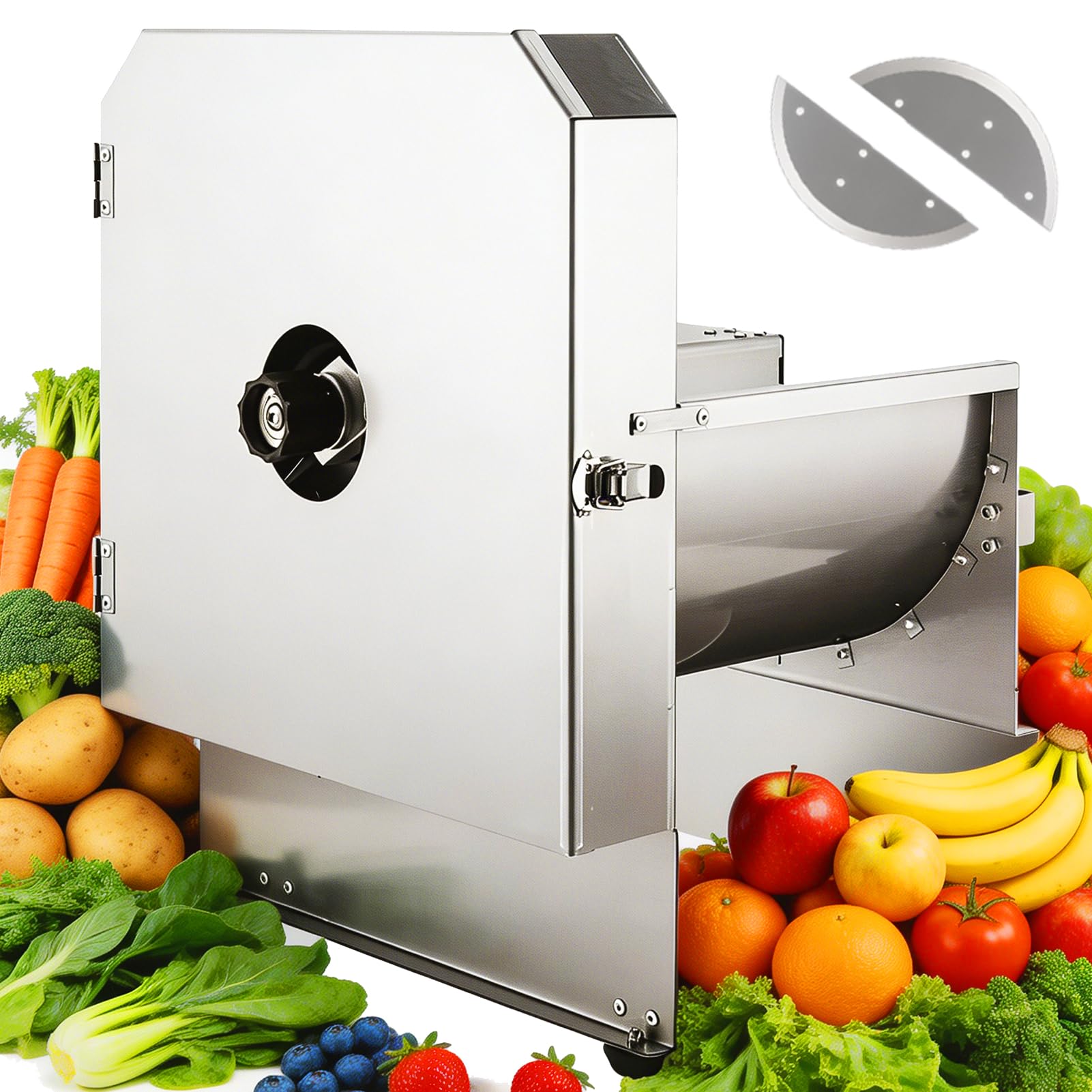 Trancheuse de légumes électrique 0-10mm avec 2 lames de rechange pour fondu
