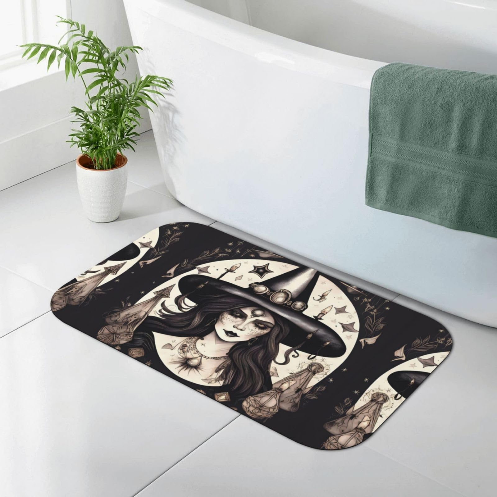Alfombrilla de ducha súper absorbente de diatomeas Magic Witch antideslizante