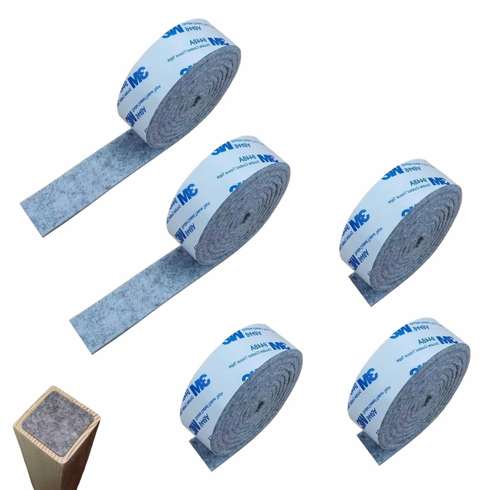 5 Rollen Filzband Selbstklebend 100cm * 2cm Selbstklebendes Filzgleiter | Filz Für Möbel Für Sofa Tür Stuhl Bodenschutz Möbelfüße
