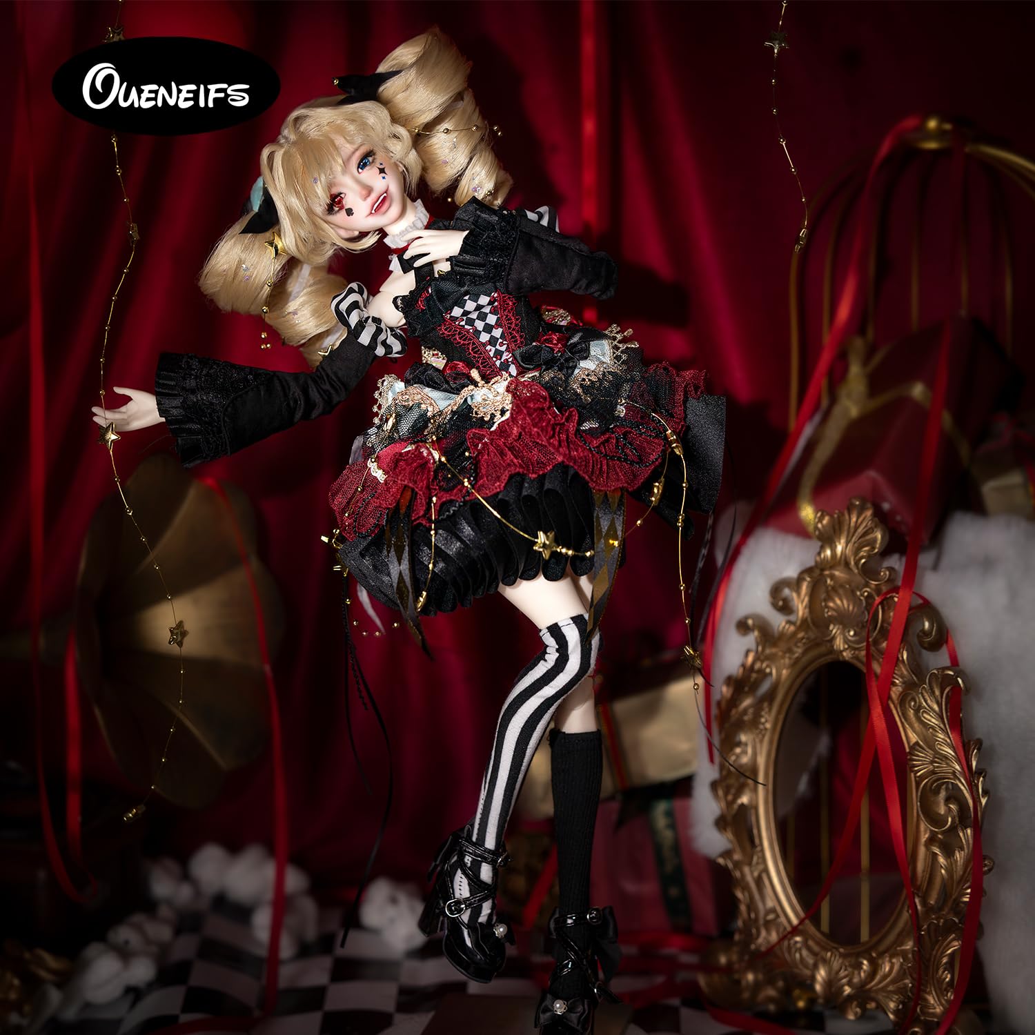 Oueneifs 1/4 Cassandra BJD Puppe Fullset Resin Spielzeug für 15+ Jahre alt (blondes Haar)