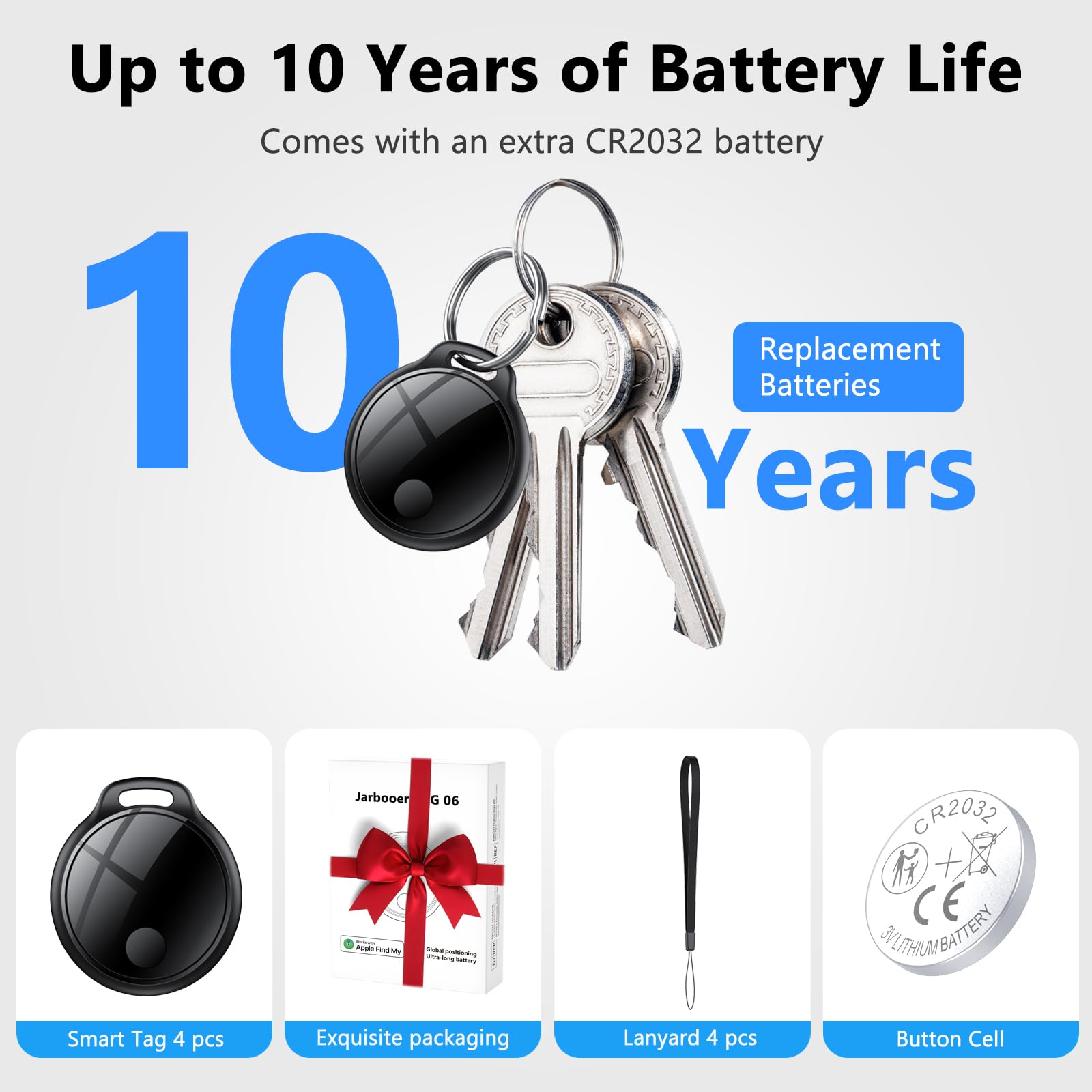 Smart Tracker Tag 4er Pack compatibile con Apple Find My APP