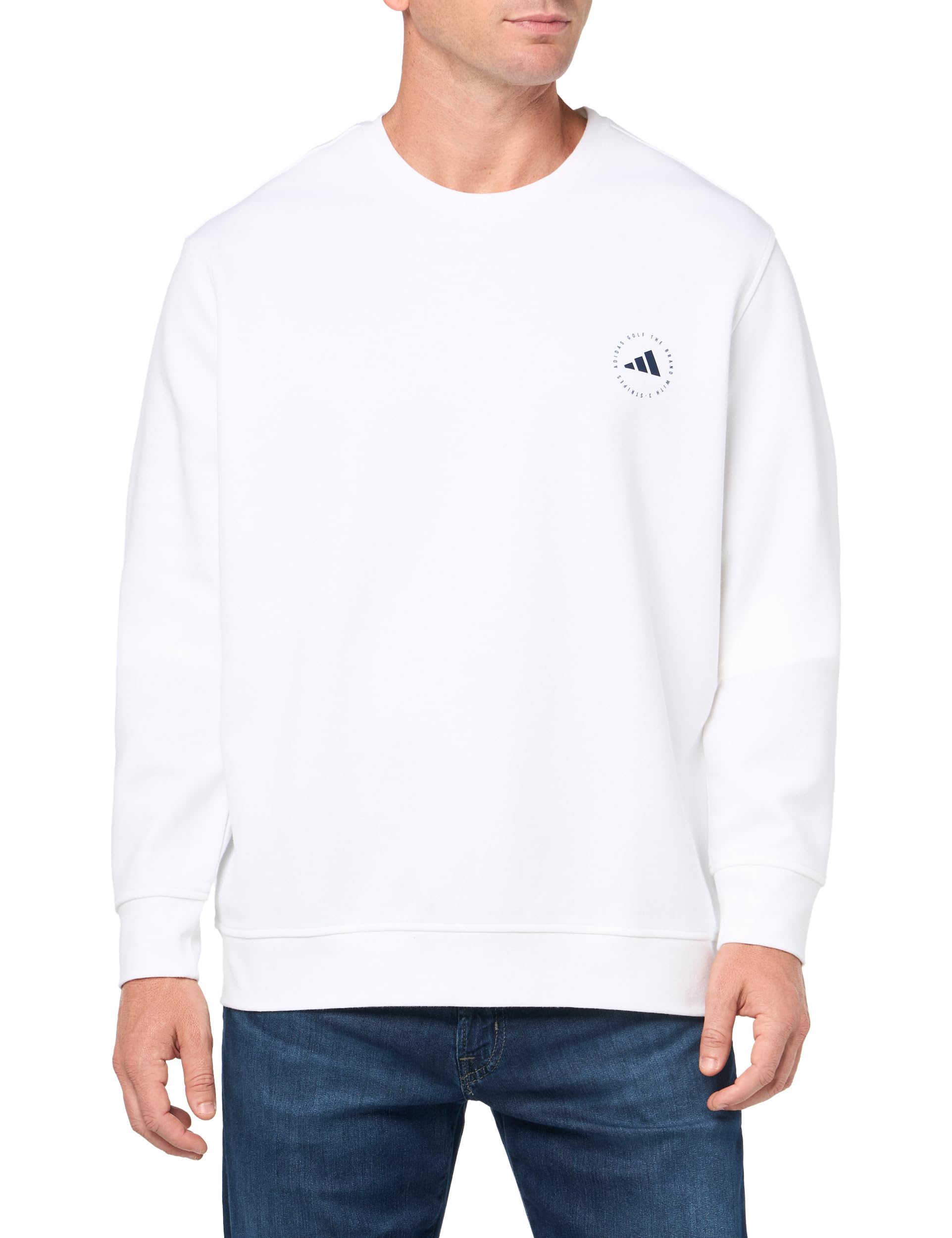 adidas mens Core Crew Neck Sweatshirt, White, XL