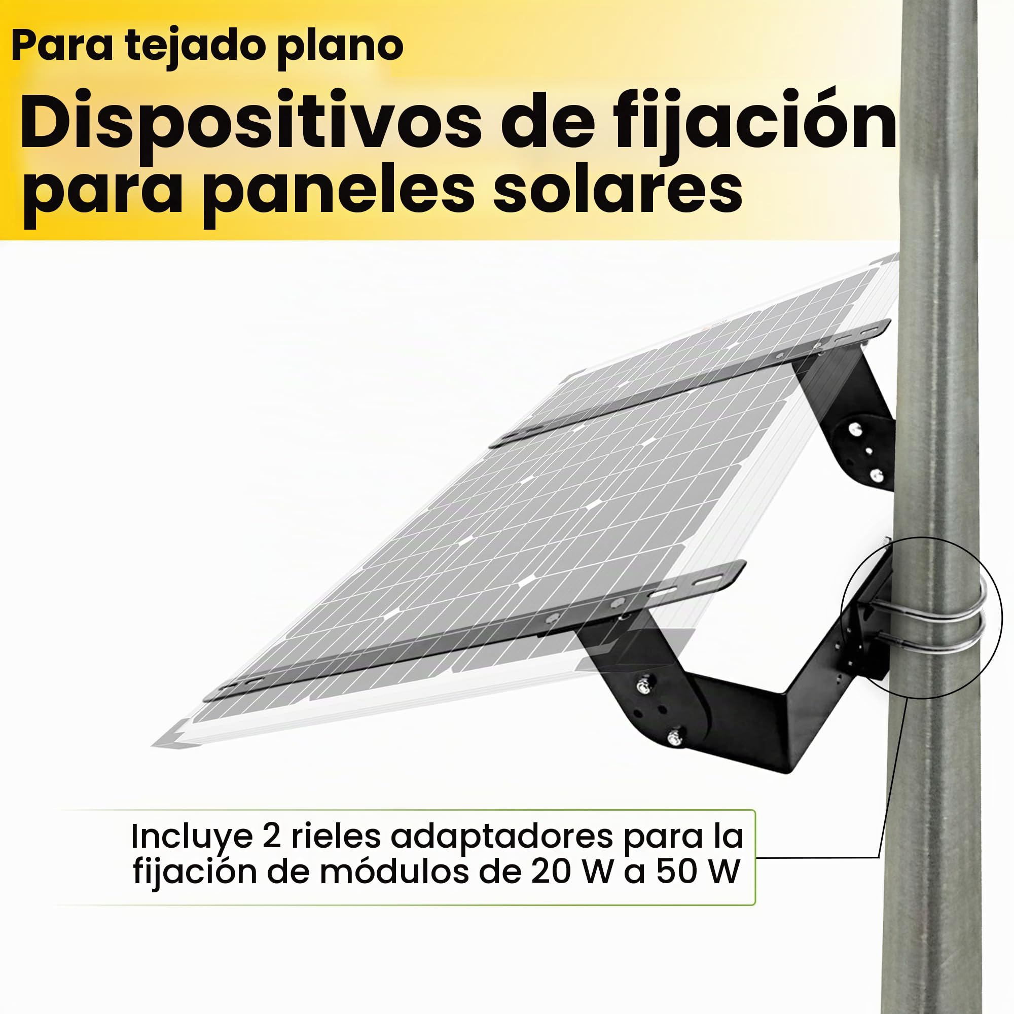 Offgridtec pared Set de montaje de soporte para módulos solares panel solar, 20 – 50 W, aluminio, 1 pieza, 006520