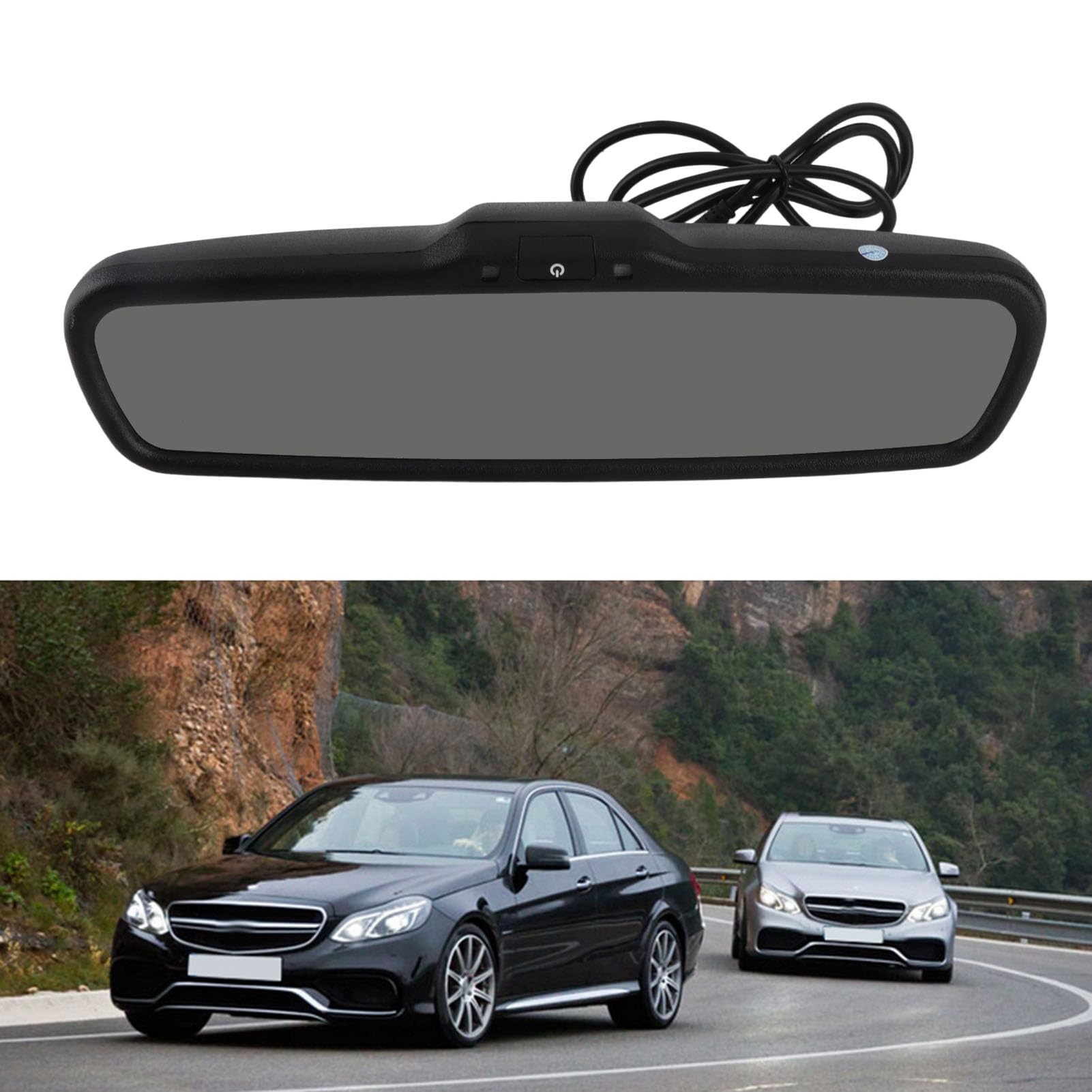 Monitor per specchietto retrovisore per Auto, Schermo da 4,3 Pollici con oscuramento Automatico retrovisore per specchietto retrovisore Monitor per retrovisore con Menu OSD per Telecamera retromarcia