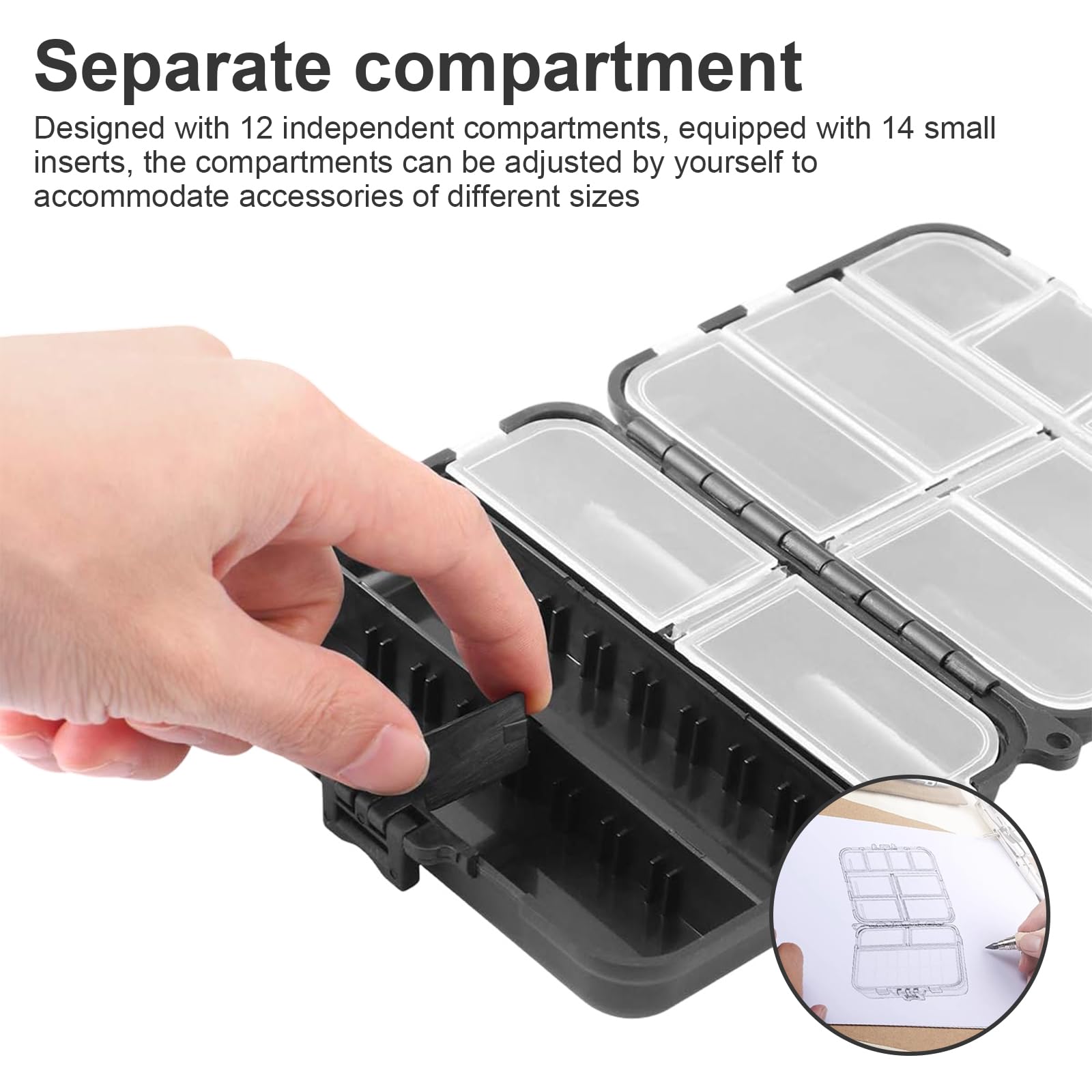 Lot De 3 Boîtes De Rangement étanches Pour Pêche - 12 Et 9 Compartiments - Avec Dragonne - Pour Leurres Et Accessoires