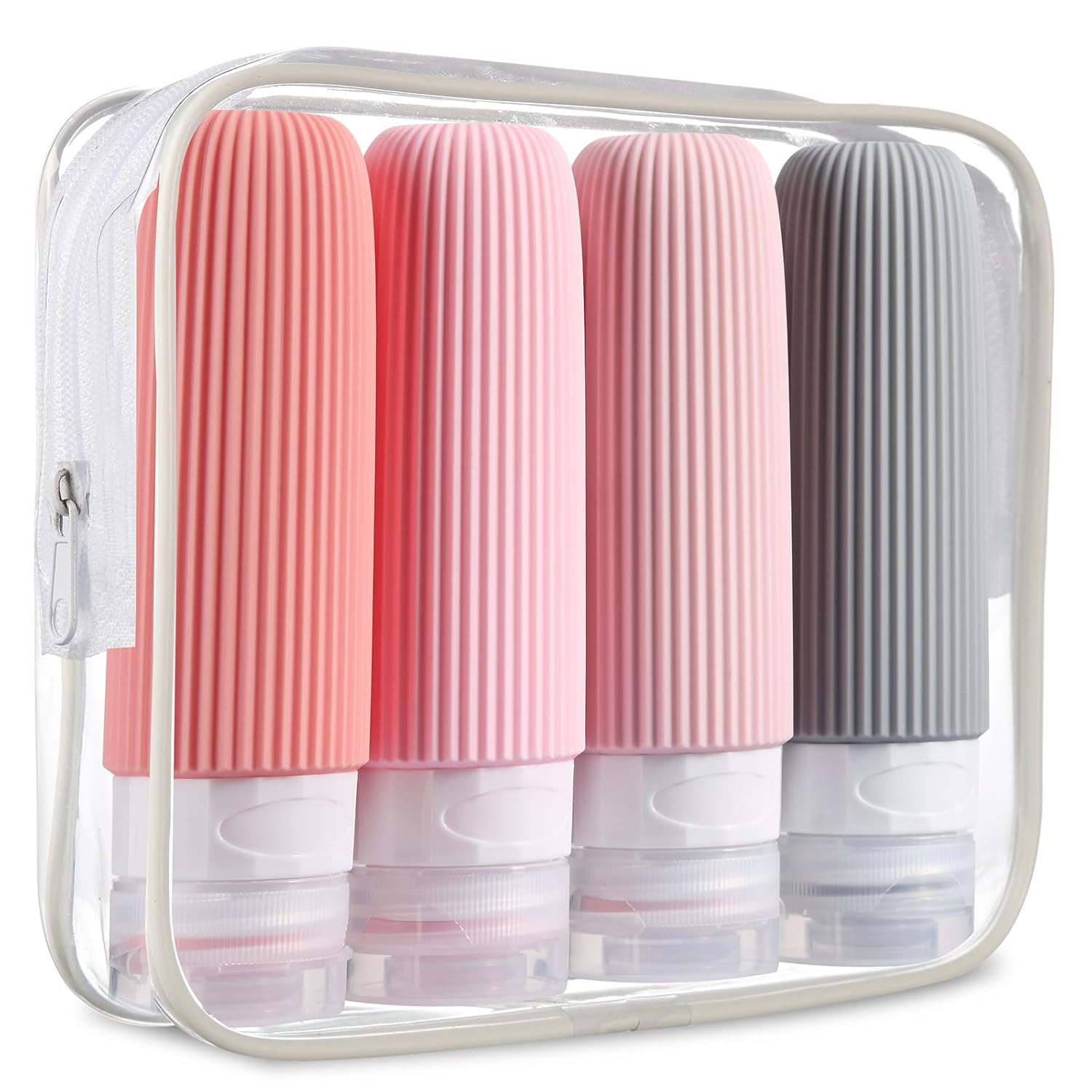 Travel Bottles for Toiletries, Tsa Approved 3oz Portable Travel Bottles, BPA Free Leak Proof Squeezable Silicone Travel Size Containers, Travel Accessories with Clear Toiletry Bag (4 Pack) Travel Bottles for Toiletries, Tsa Approved 3oz Portable Travel Bottles, BPA Free Leak Proof Squeezable Silicone Travel Size Containers, Travel Accessories with Clear Toiletry Bag (4 Pack)