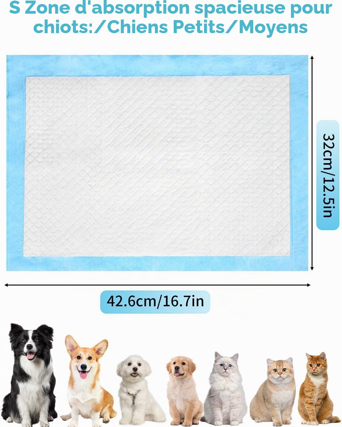 Tapis hygiénique pour Chiot -100 Pièces Alaise pour Chien,Tapis éducateurs pour Chiot, Apprentissage de la propreté pour Chien et Chat,Alese Jetable, Tapis Absorbant,