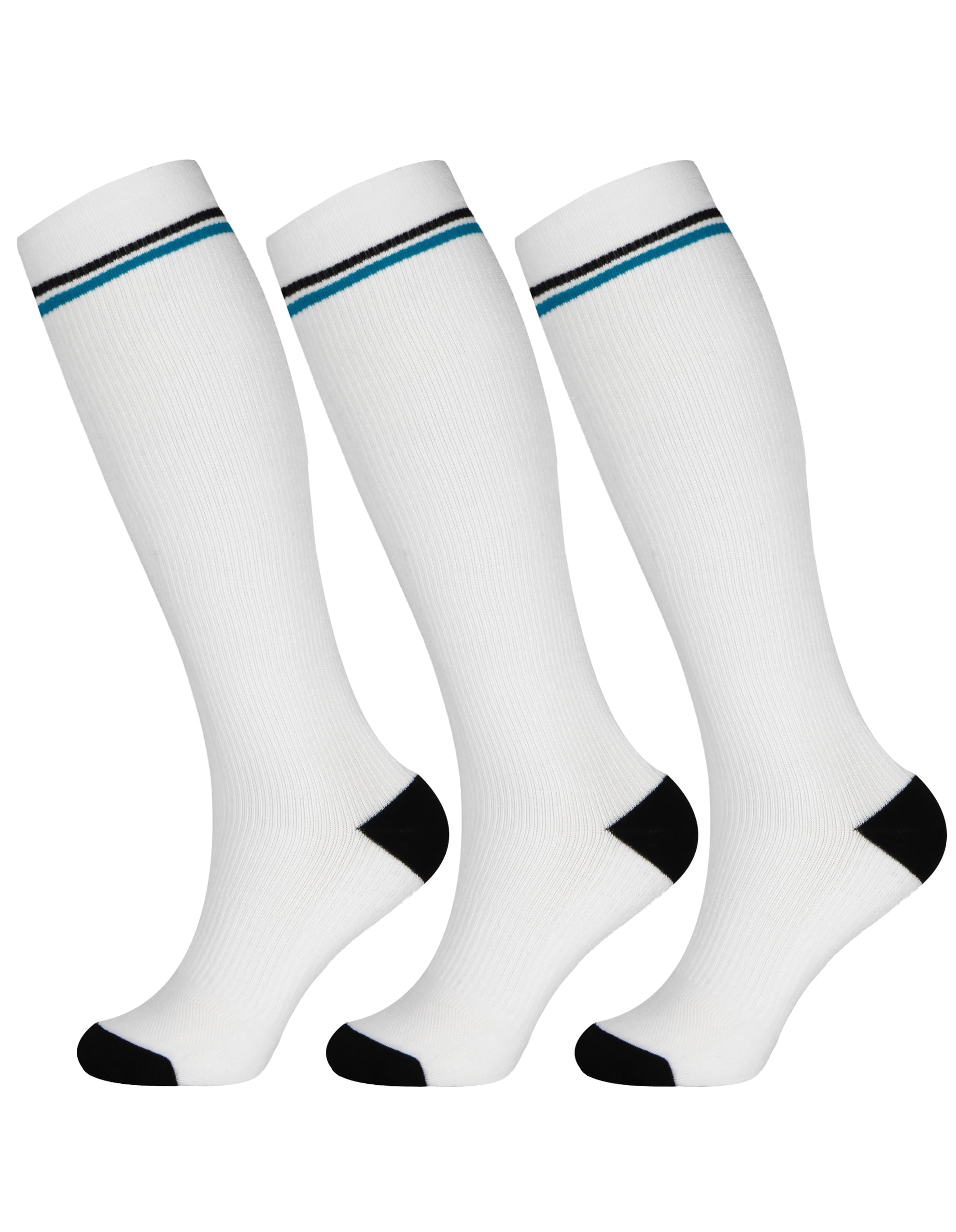 +MD 3 Pairs Bamboo Viscose Compression Socks for Women Men 15-20mmHg Knee High Support Stockings for Pregnancy Nurse Travel