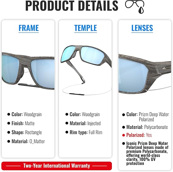 Oakley SPLIT SHOT WOODGRAIN COLLECTION OO9416 Sunglasses With Official Kit | Polarized, Men's Sunglasses