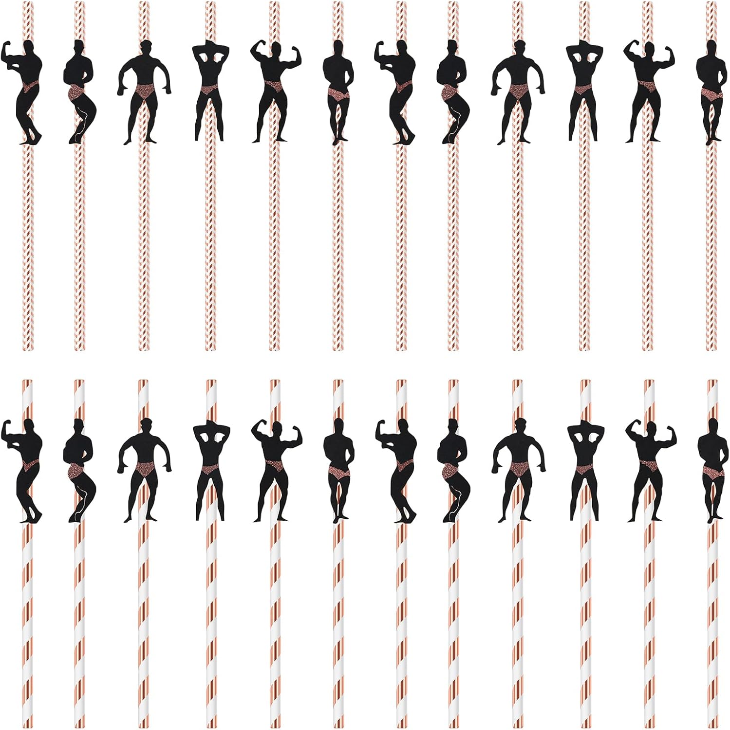 24 PCS Bachelorette Straws Disposable Bachelorette Party Straws Funny Stripper Pole Dancer Drinking Straws for Adult Bachelorette Party Favors Bridal Shower Girls Night