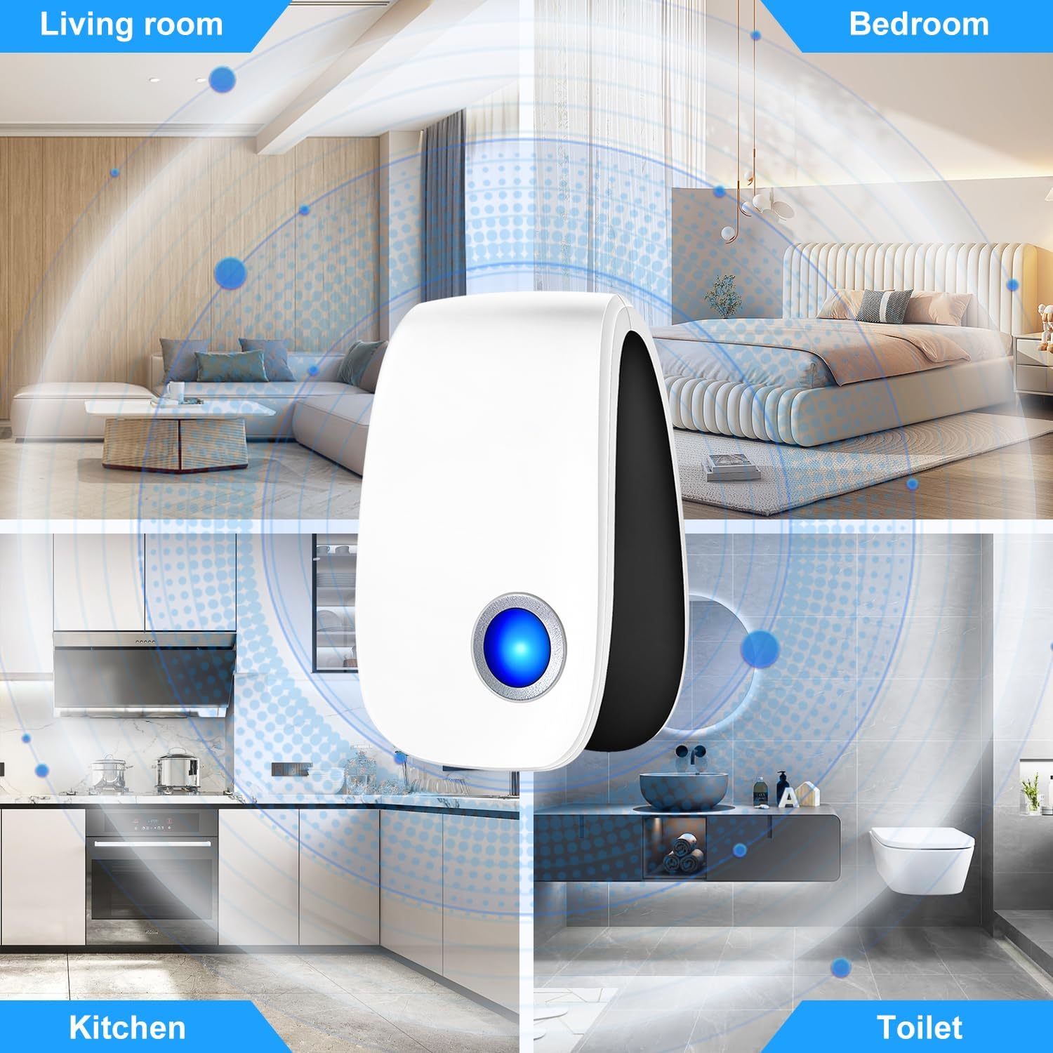 2025 Upgraded Ultrasonic Repeller 12 Packs, Indoor Ultrasonic Repellent for Roach, Rodent, Mouse, Bugs, Ant, Mosquito, Mice, Spider, Electronic Plug in Pest Control