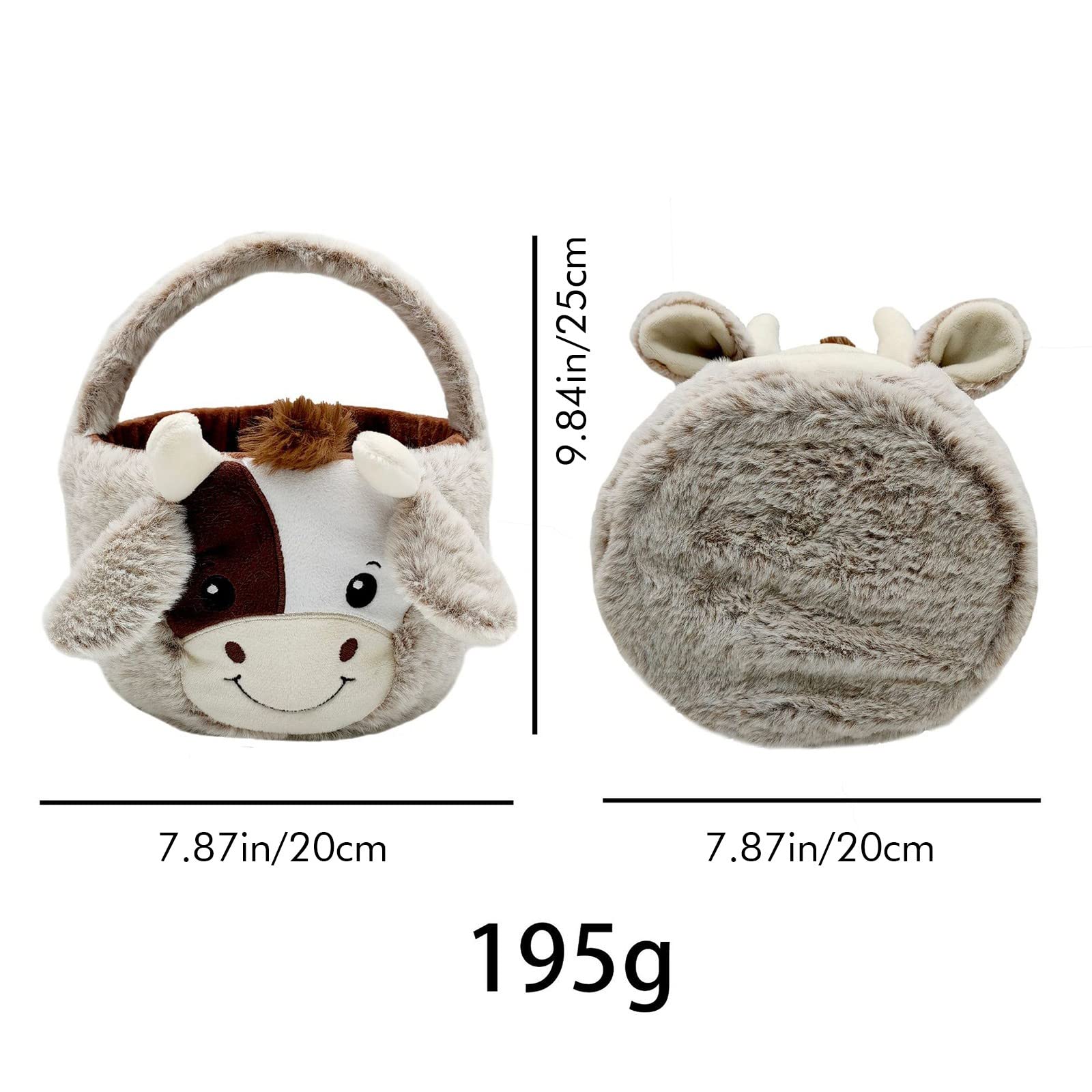 Casiler Cestino Pasquale Cesto di Coniglietto Peluche con Orecchie di Coniglio Simpatico Cesto Caccia per Caccia alle Uova di Pasqua per Decorazione delle Feste