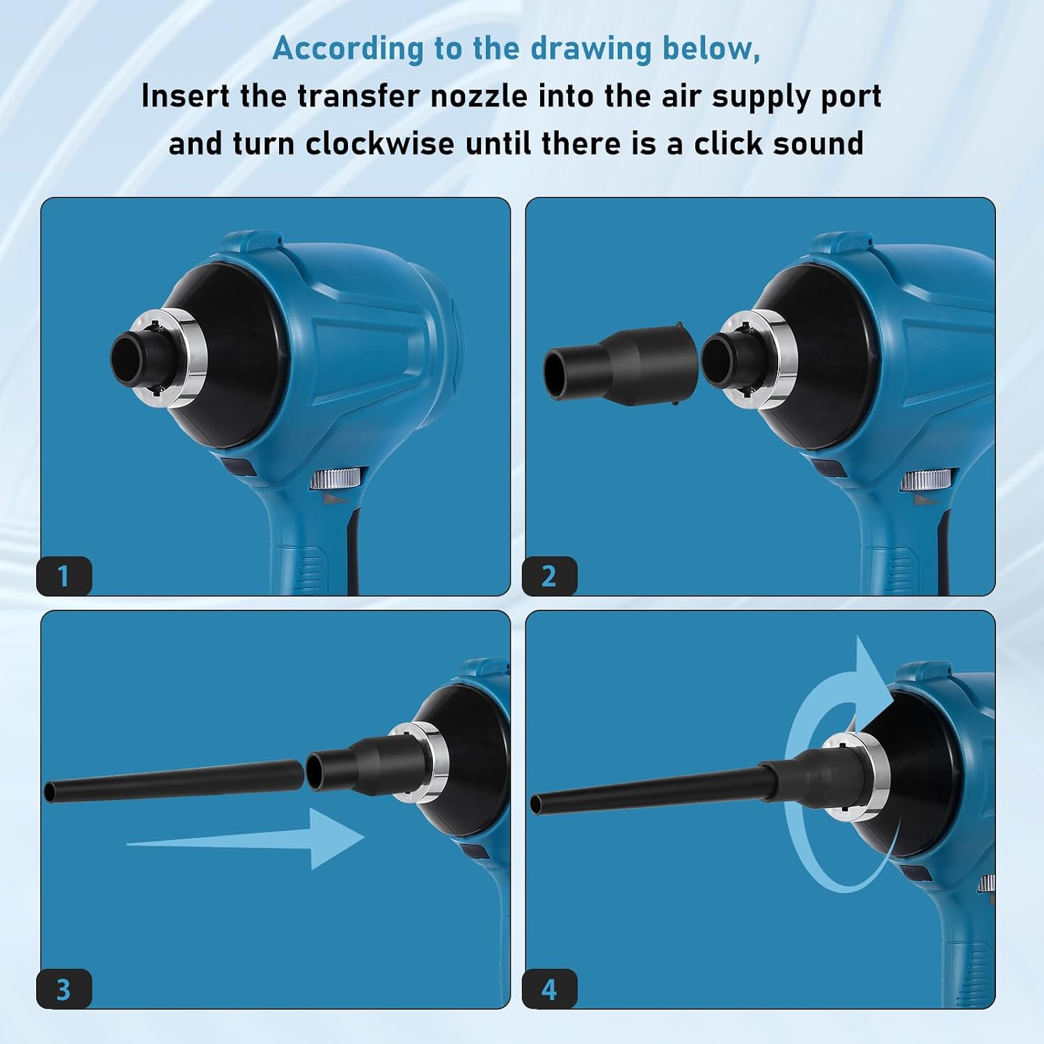 LINGYUE Compressed Air Duster for 18V MAKITA Battery,40000RPM Electric Air Duster, LED Light, 6 Multi-Use Accessories - Ideal for PC Keyboard, Car Electric Devices Cleaning (Battery Not Included)
