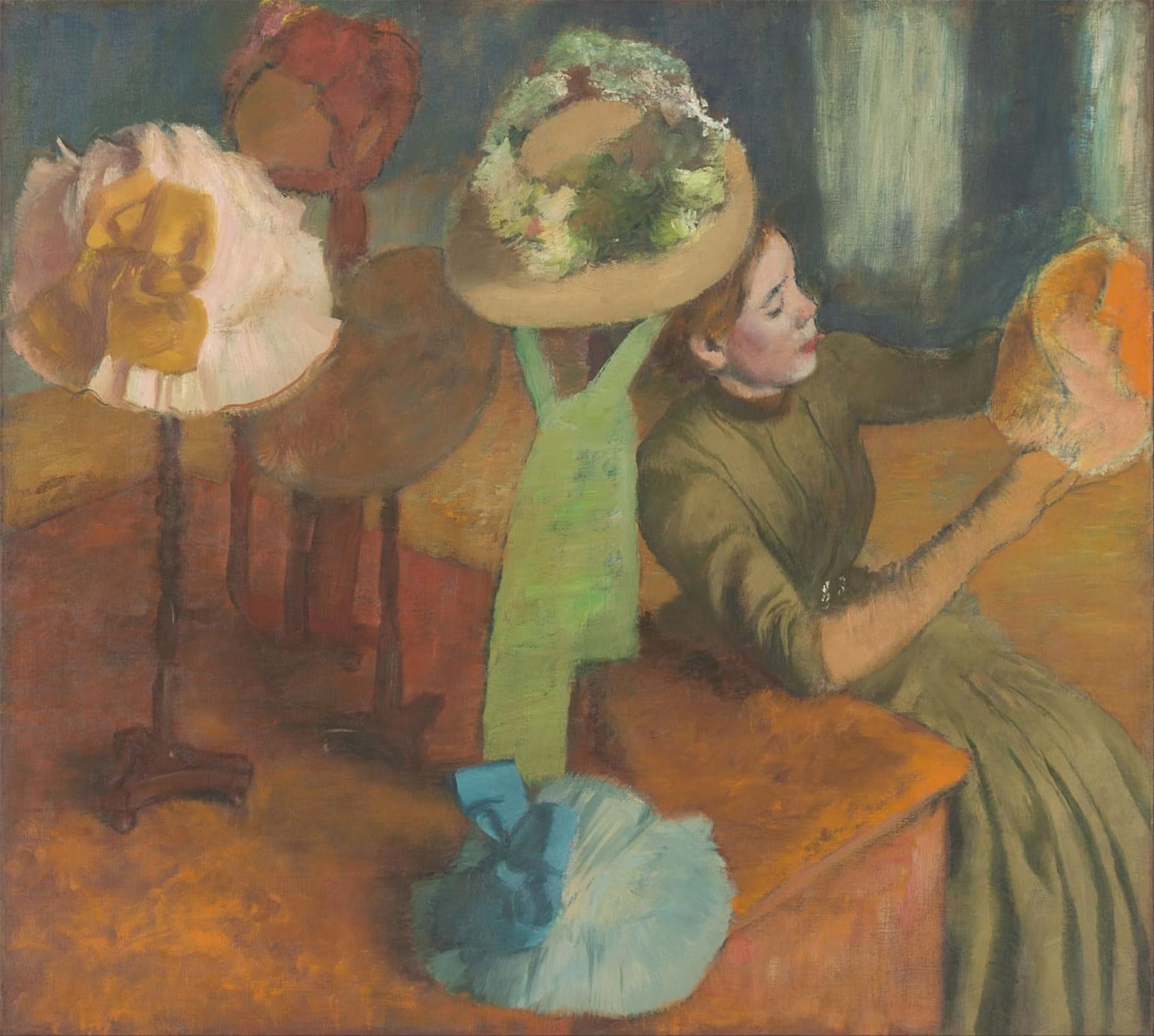ARTXLXXBN Famous Art Print Poster Vintage Wall Art the Millinery Shop by Edgar Degas Canvas Art Poster for Home Decor 60x90cm