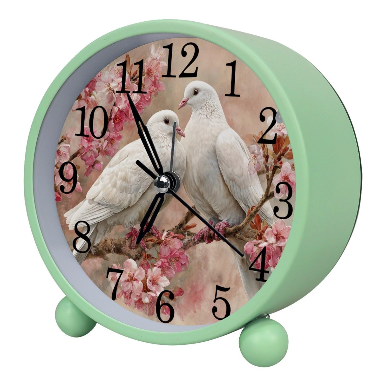 etoenbrc Watercolor Butterfly Silent Analog Alarm Clock Small Battery Operated Clock Slient Plastic Table Clock for Living Room Bedroom Color407