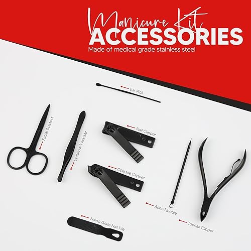 Miniatura 10 de Utopia Care Kit de manicura para hombres y mujeres, juego de manicura profesional de acero inoxidable de 18 piezas con kit de uñas, kit de pedicura