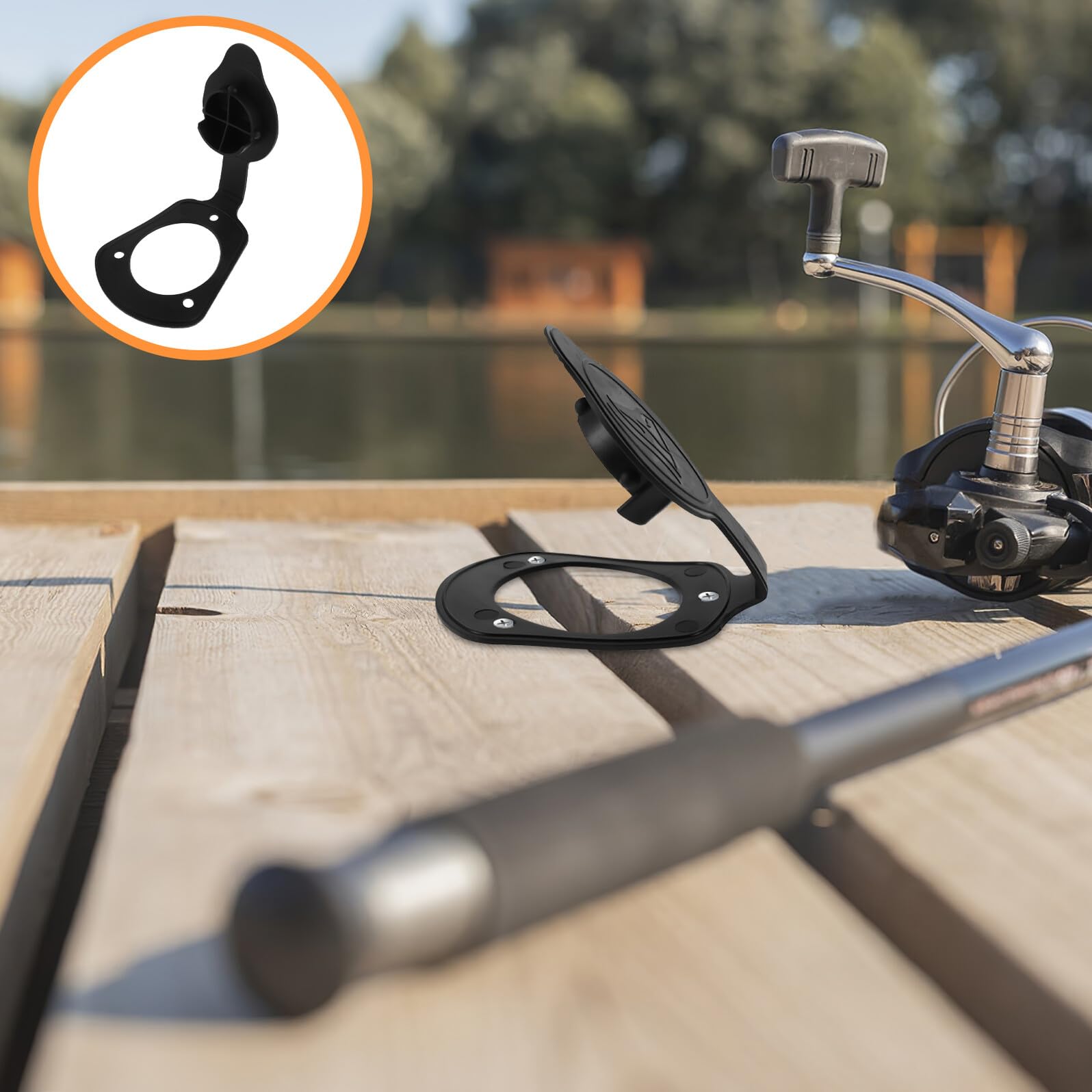 Healifty Tapas de Goma Antideslizantes Kit de 2 Accesorio Estable Montaje Empotrado para Soporte de Caña de Pescar para Cubierta de Barco en Pesca