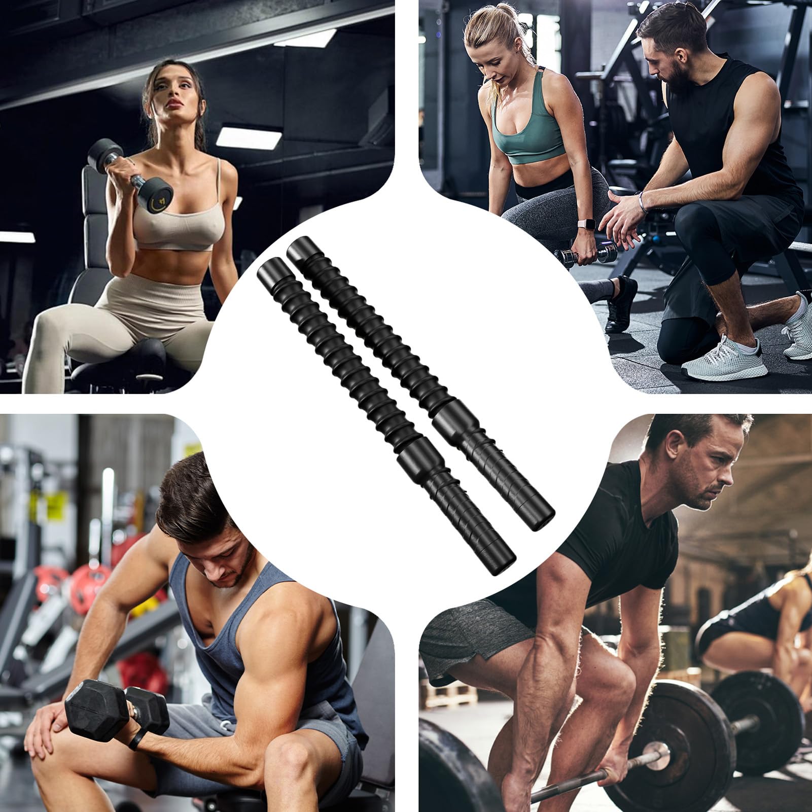 Battle Rope, 2pcs Seillose Kampfseile, Seilfreie Schlachtseile, Professionelles Tragbares Schwarzes Trainingsseil, Tragbares Schwarz-Training-Seil Für HIIT, Kraft Und Low- Cardio-Training, 40cm