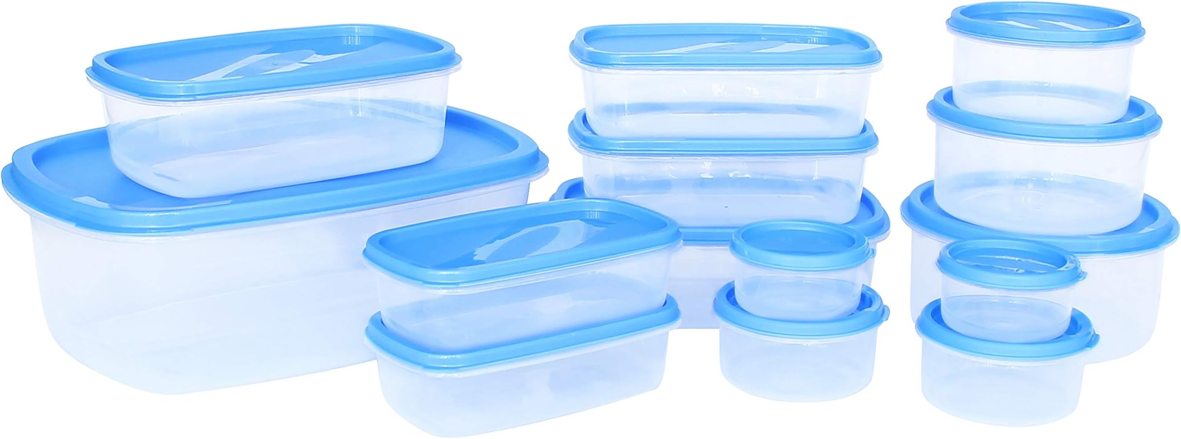 Princeware Store Fresh Plastic Container - 12100ml, Set of 14, Multicolor