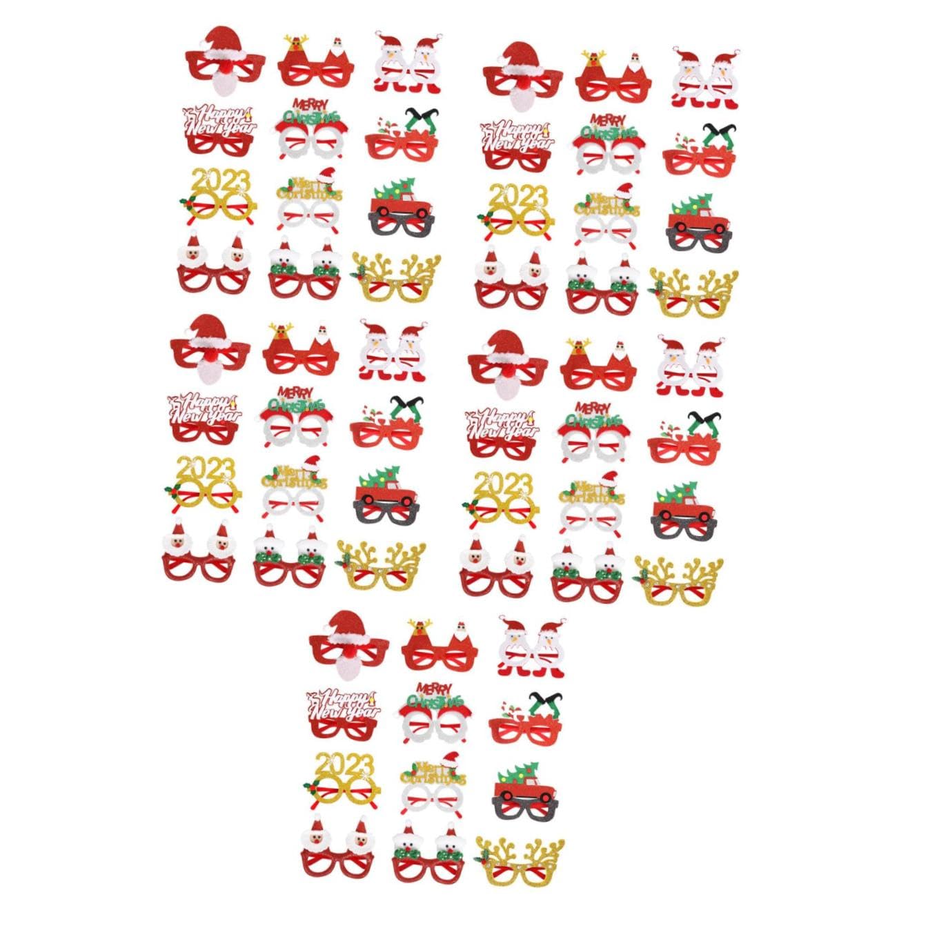 MAGICLULU Verres De Décoration De Noël Christmas Hat Lunettes Noel Fête De Mariage Boules De Décorations De Noël Accessoires De Lunettes De Fête Verres Pour