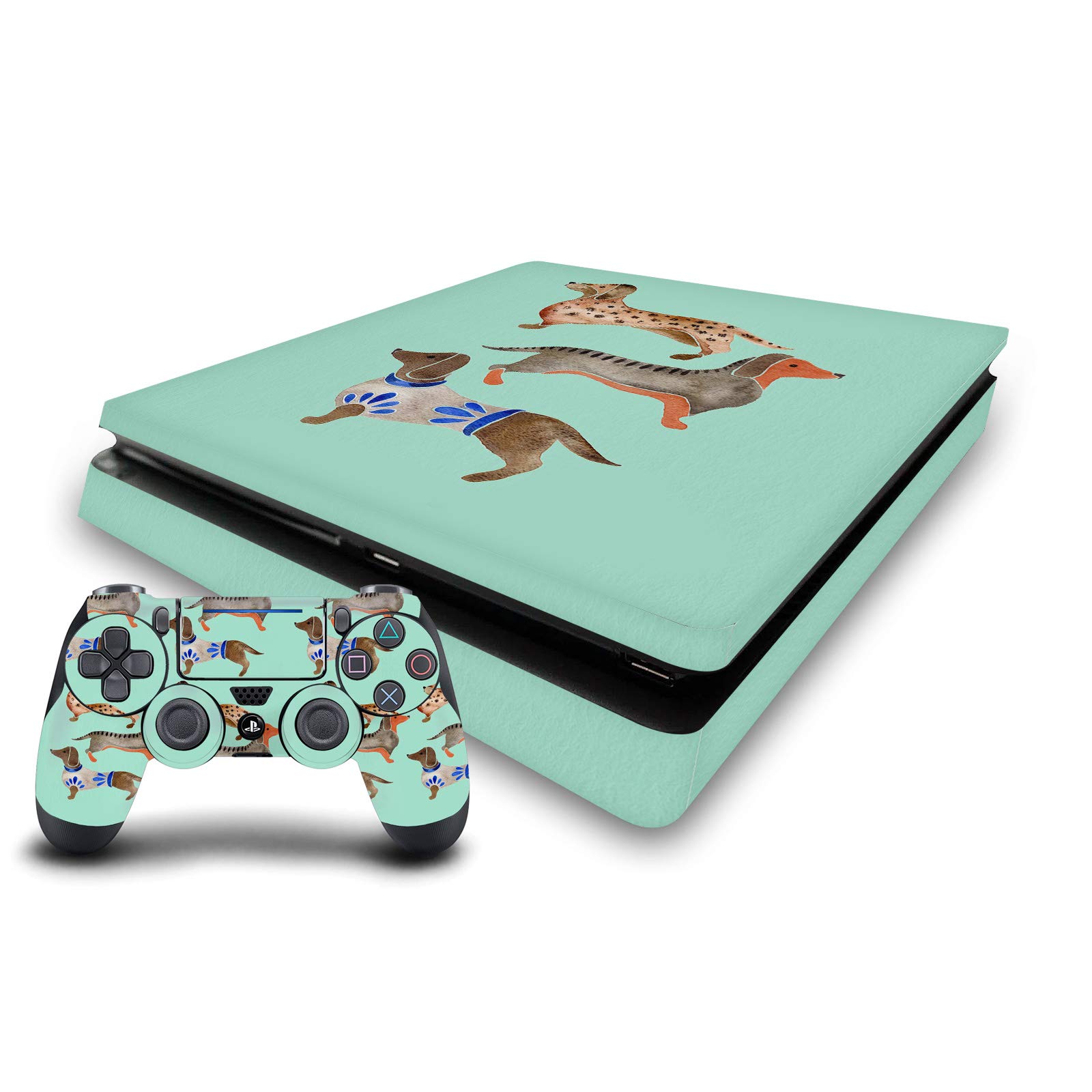 Autocollant PS4 Slim et DualShock 4 motif teckel Head Case Designs skin console - 7