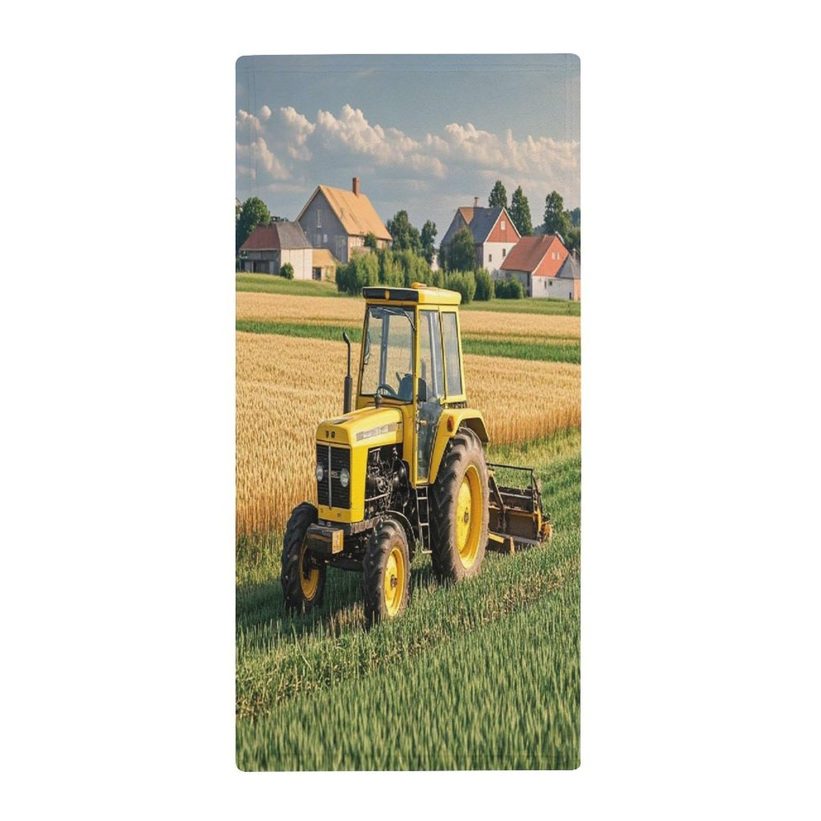FekiLoot Tractor Farm Hand Towels Coral Velvet Highly Absorbent Towel,Classic Luxury Printed Hand Towels Soft Hands Face Towel for Bathroom Kitchen Salon Workout 13.8 X 28.7 in