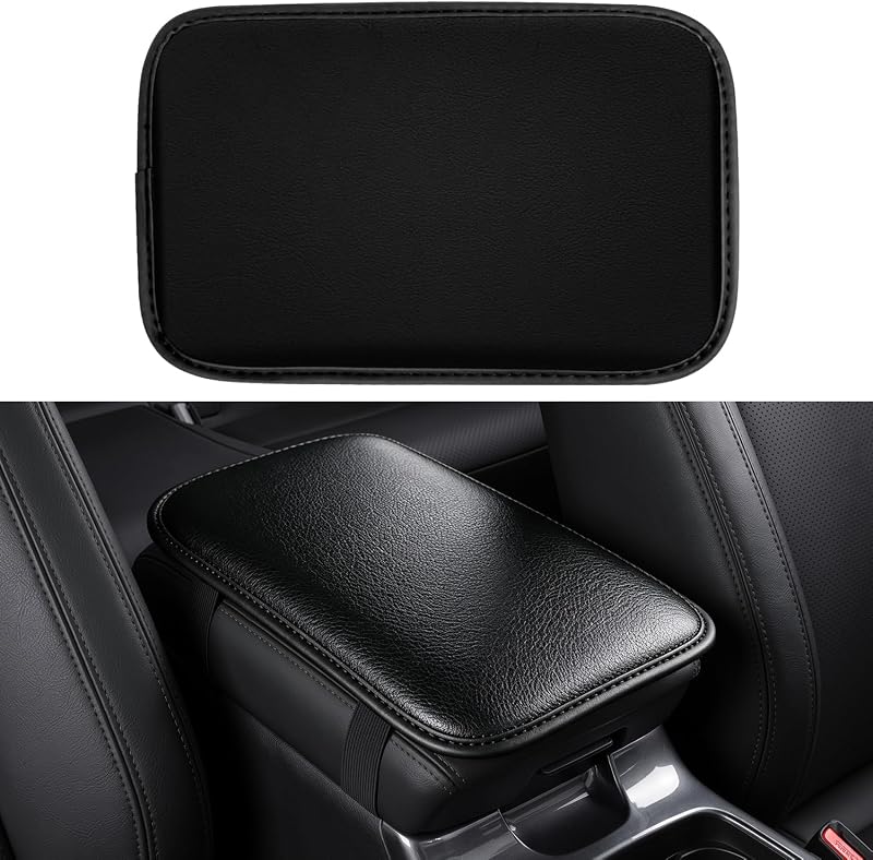Almofada para Apoio de Braço do Console Central Amiss em Couro PU Preta – 30,99 x 19 x 2,01 cm