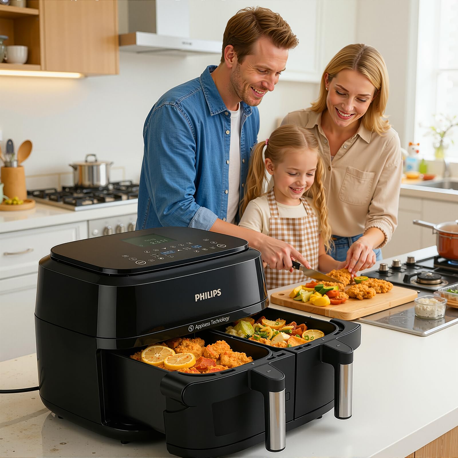 28 Pezzi Teglie Silicone per Friggitrice ad Aria per Philips Air Fryer Serie 1000 Flexi 7.1L, Riutilizzabile Contenitori Friggitrice ad Aria Accessori per Philips Airfryer Flexi NA154/00