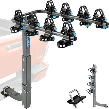 Bike Rack Hitch Mount 4 Bikes 240lbs Capacity, Bike Rack for Car Made with Heavy-Duty Steel, Dual Cradle Systems, Bicycle Carrier for Car, SUV, Truck 2  Receiver