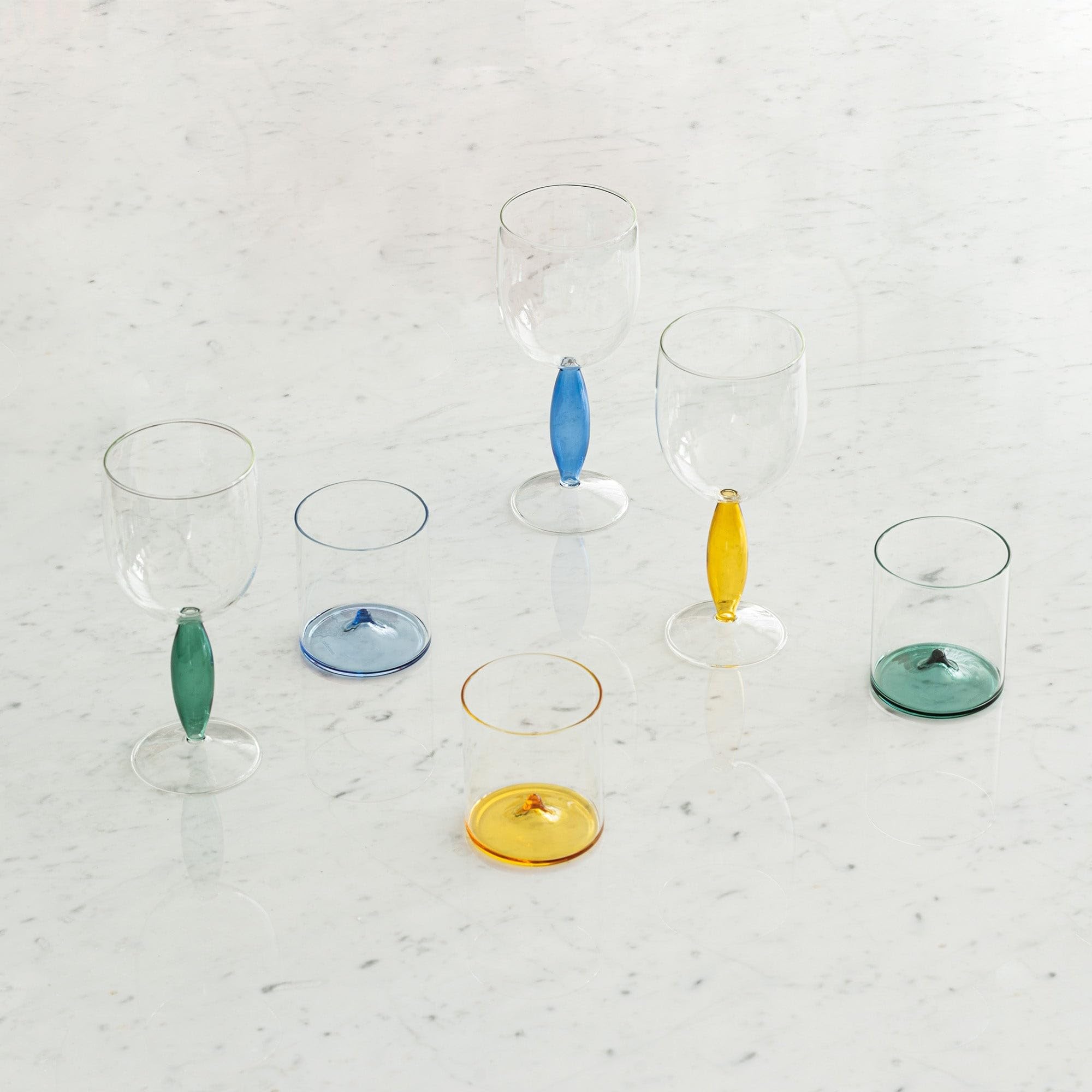 Zafferano - Juego de 4 copas de vino tinto Dorici de vidrio de borosilicato soplado a mano transparente - Elegancia y diseño para degustaciones exclusivas